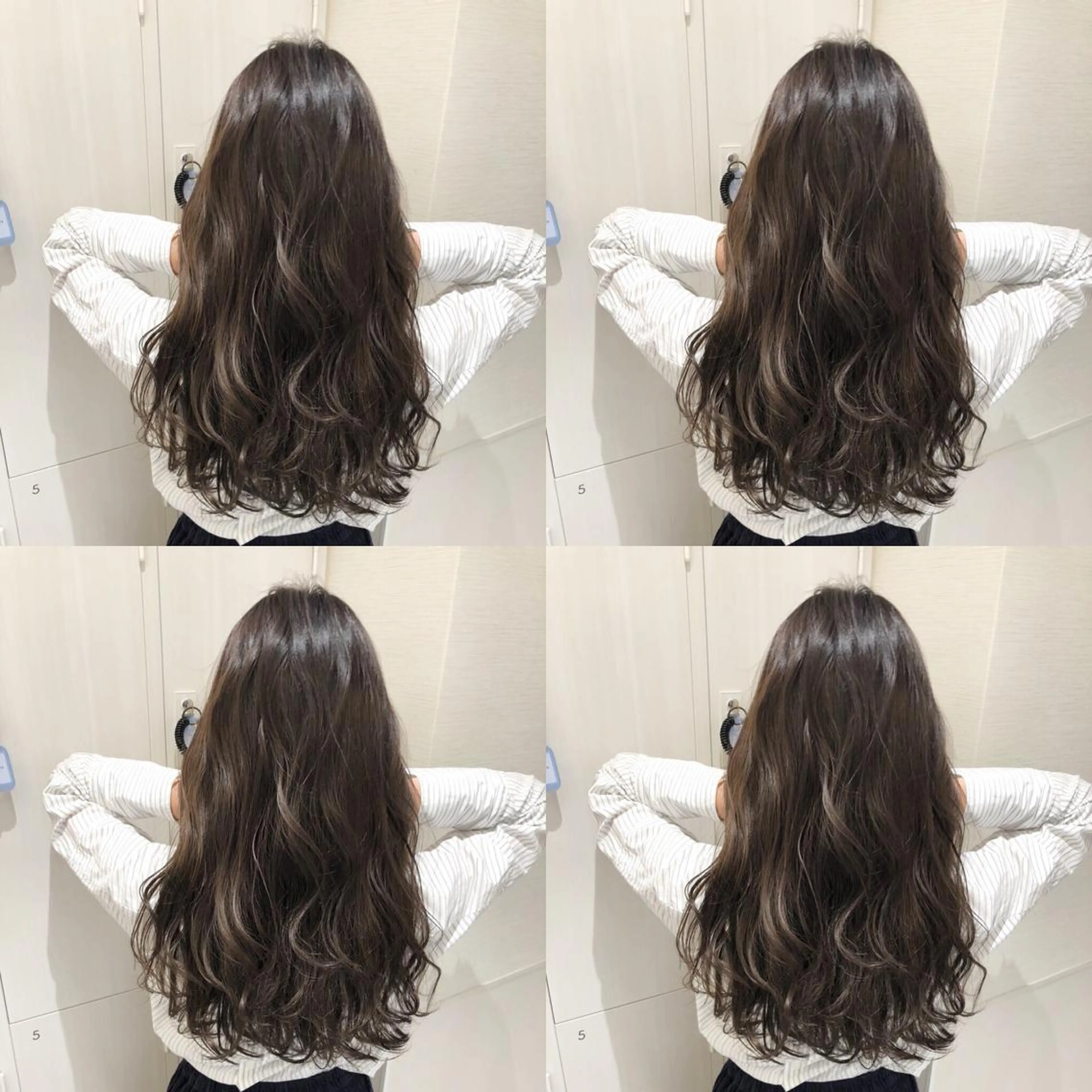 ロング カラー アディクシーカラー アッシュ バレイヤージュ 透明感カラー グラデーションカラー レイヤー/韓国/ 顔周り/しんやのヘアスタイル