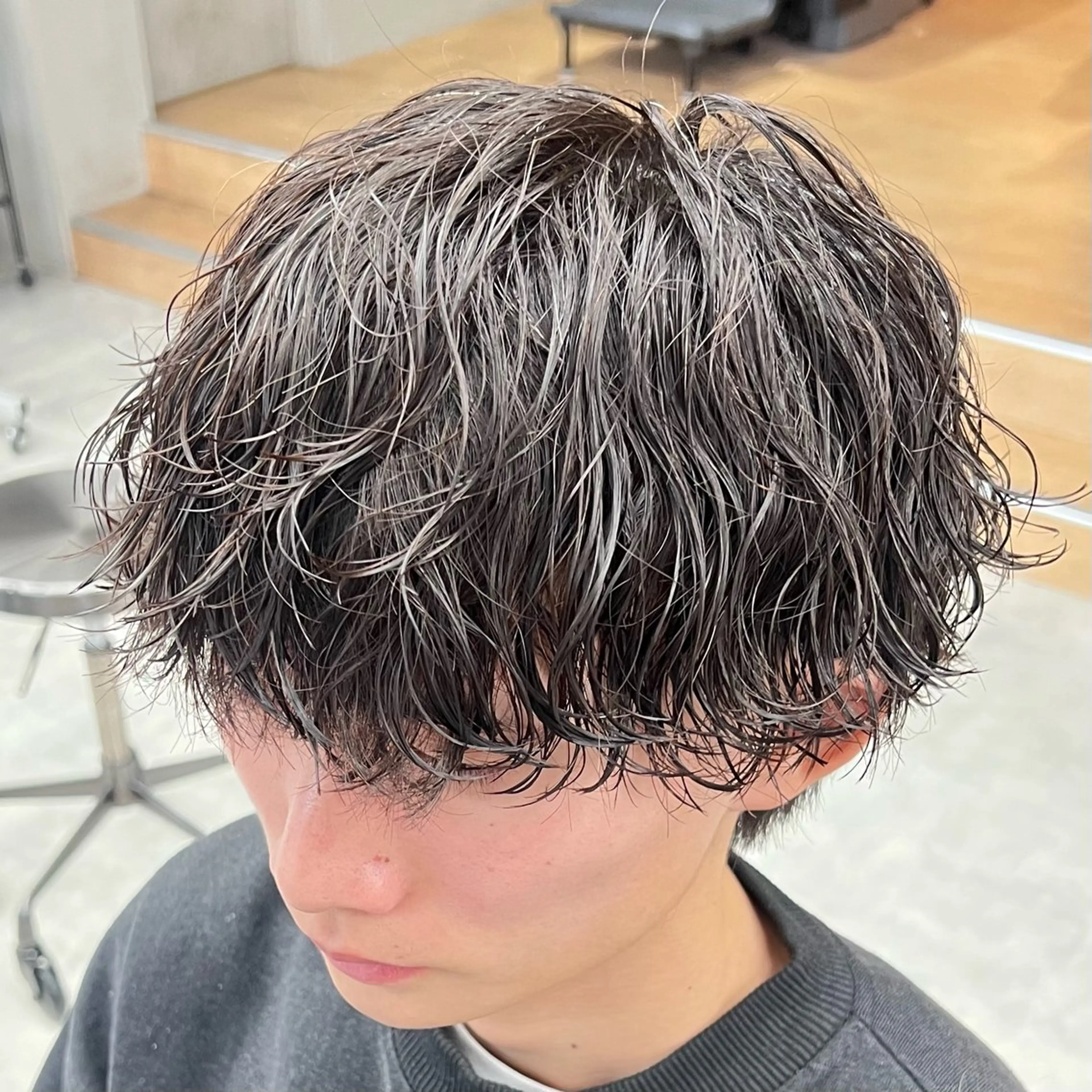 ショート パーマ メンズ カット パーマ メンズパーマ/波巻き 新潟/万代/夏芽🎀のヘアスタイル