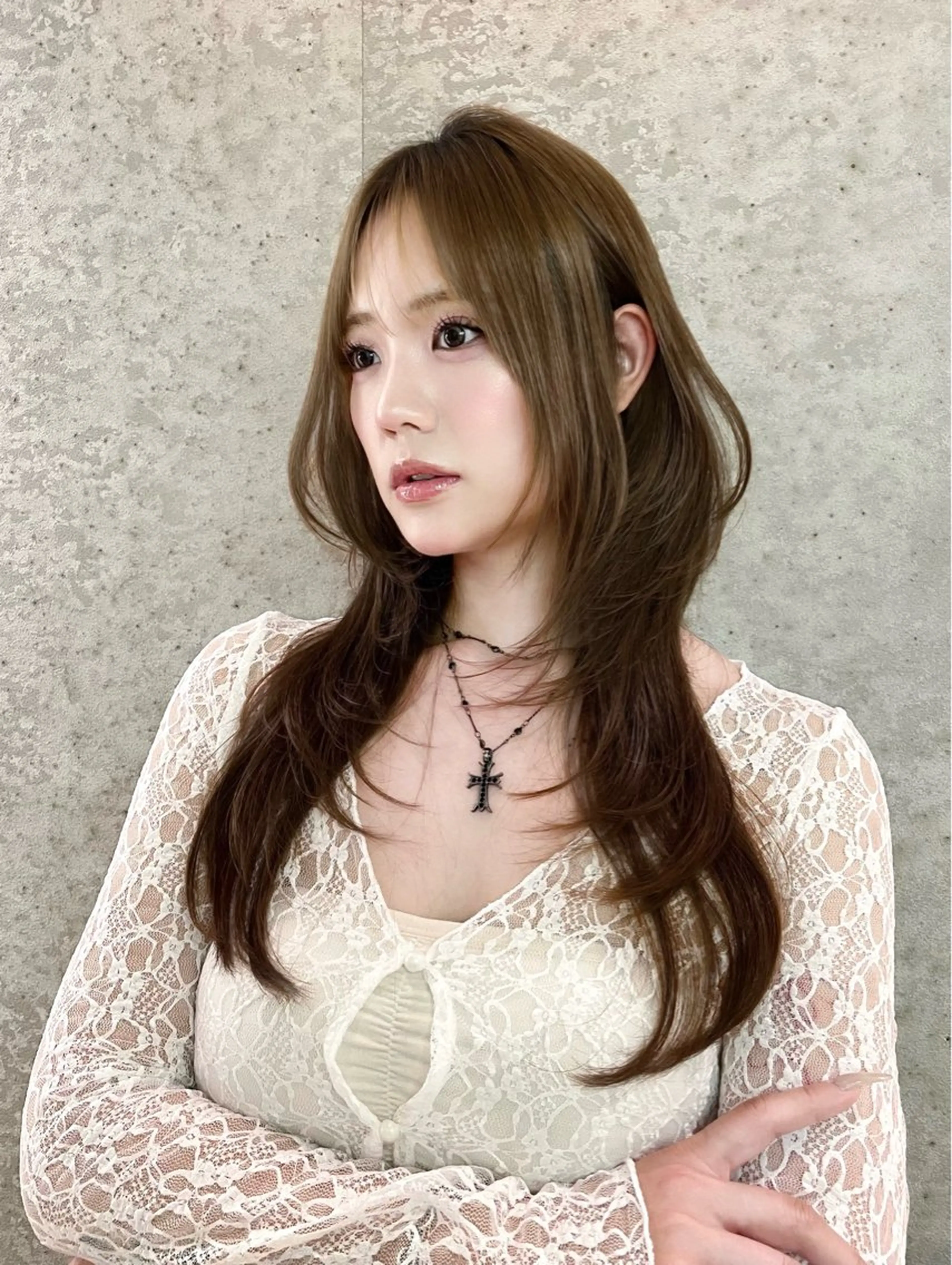 セミロング カラー カット ヘアカラー トリートメント 美髪矯正 ブリーチな しダブル🍒❤ゆうきのヘアスタイル