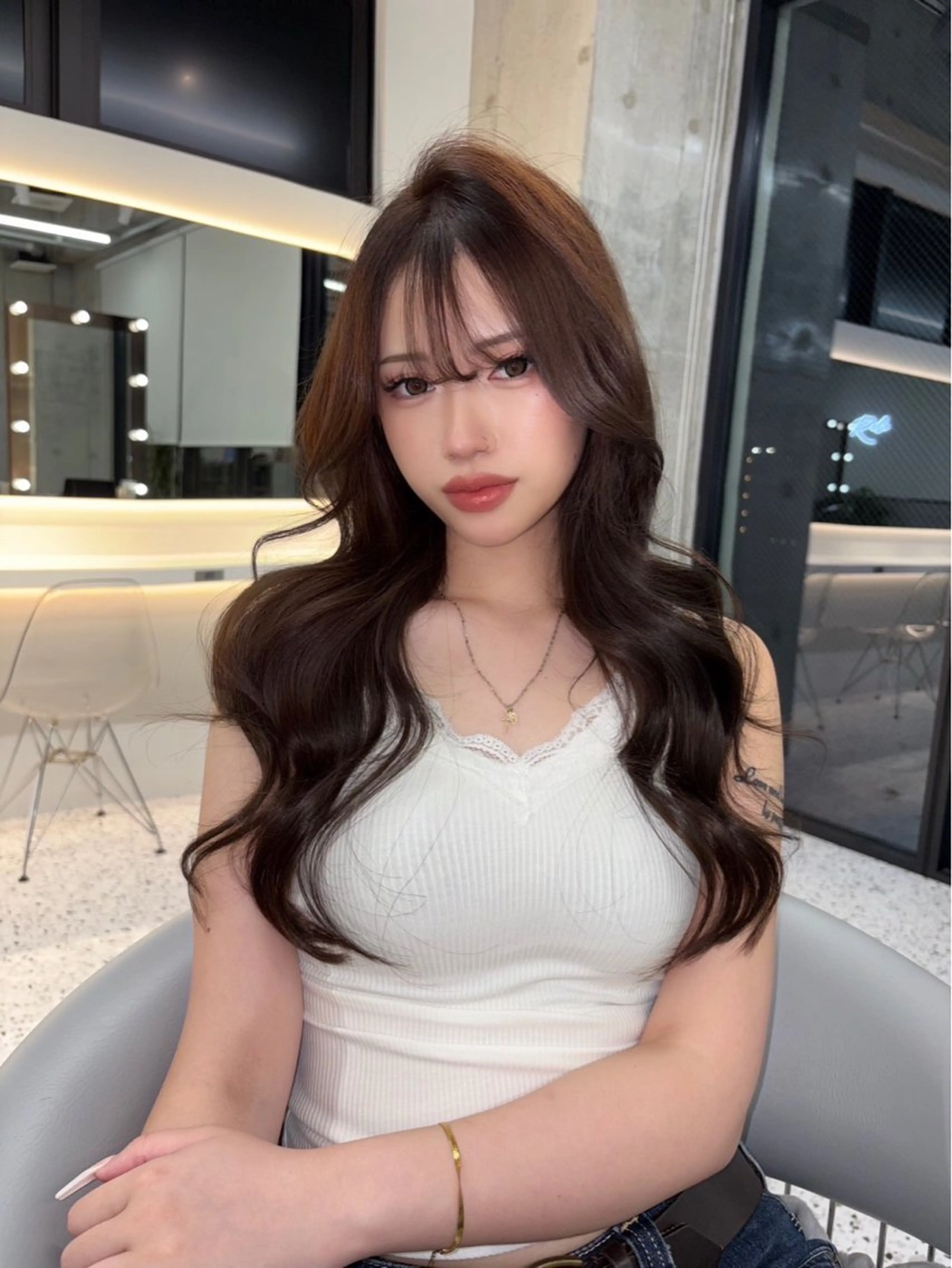 ロング 髪質改善×韓国ヘアサロン Role 博多【ロール】所属・yui🎀ブリーチ なしWカラー／博多のヘアスタイル