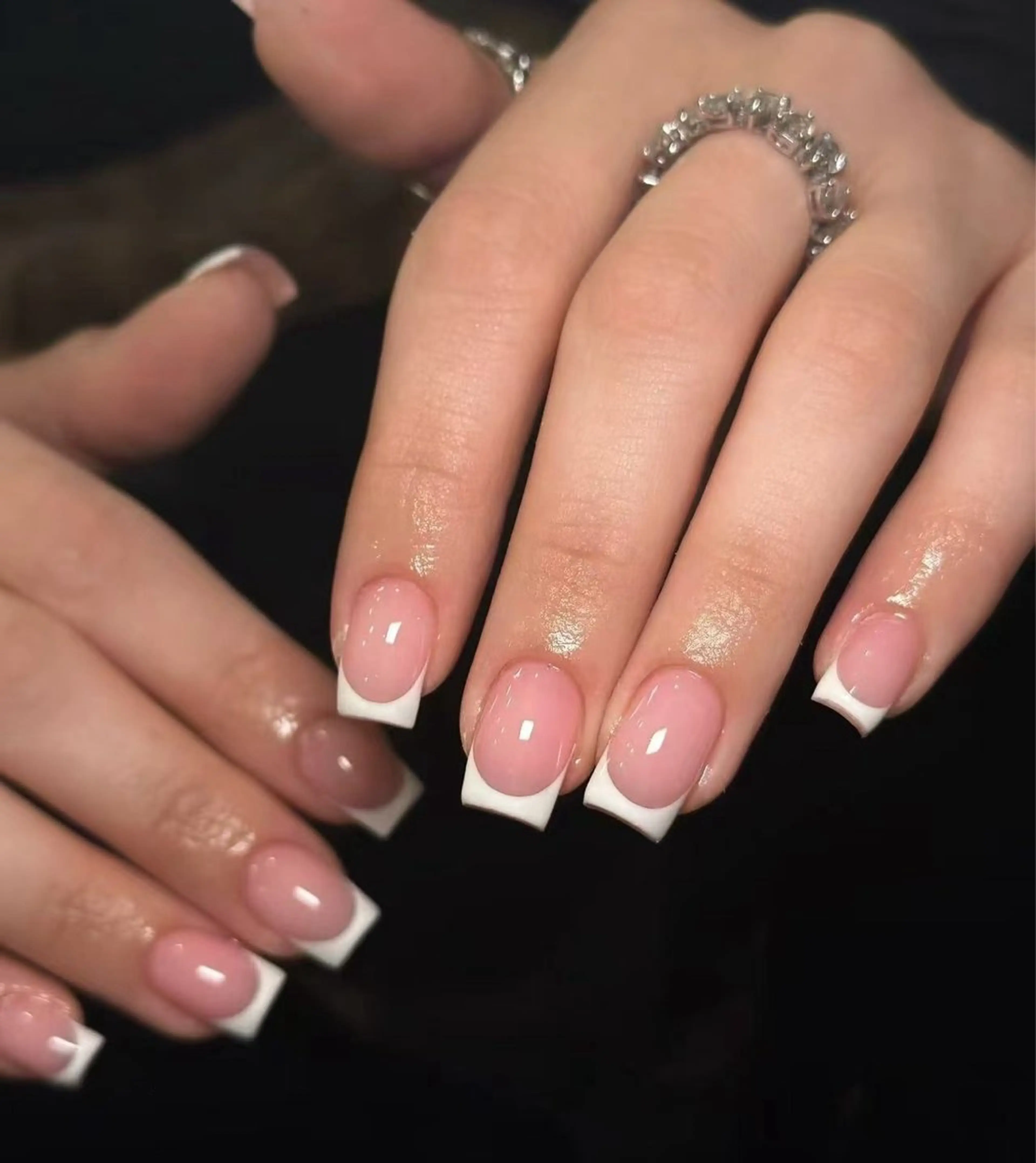 ネイル フラワーネイル フレンチネイル ジェルネイル ガラスフレンチ ハート ハンドネイル BabyYouMi nailのネイルデザイン