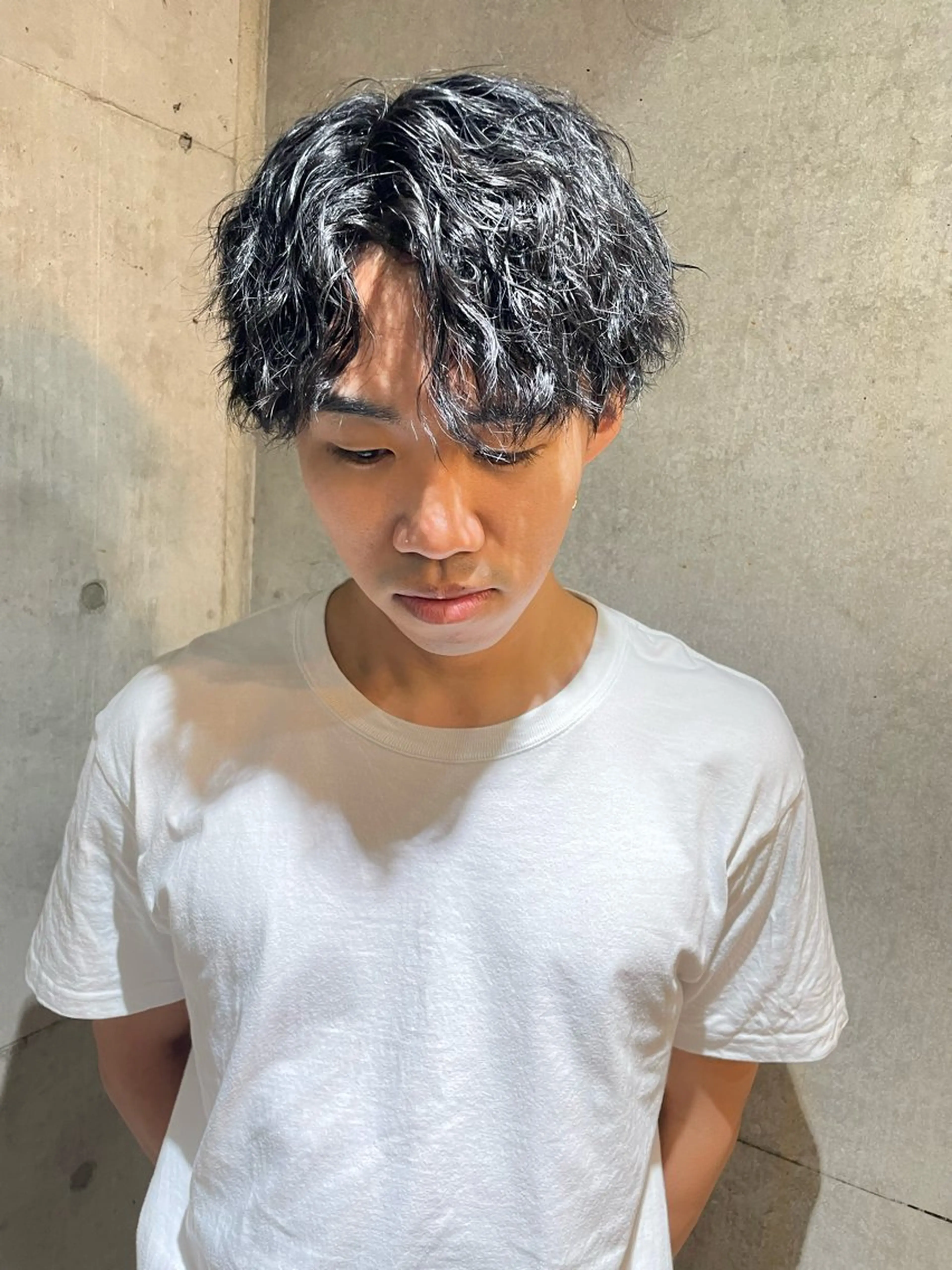 ショート パーマ メンズ 南堀江/mowen/ サワモトガクのヘアスタイル