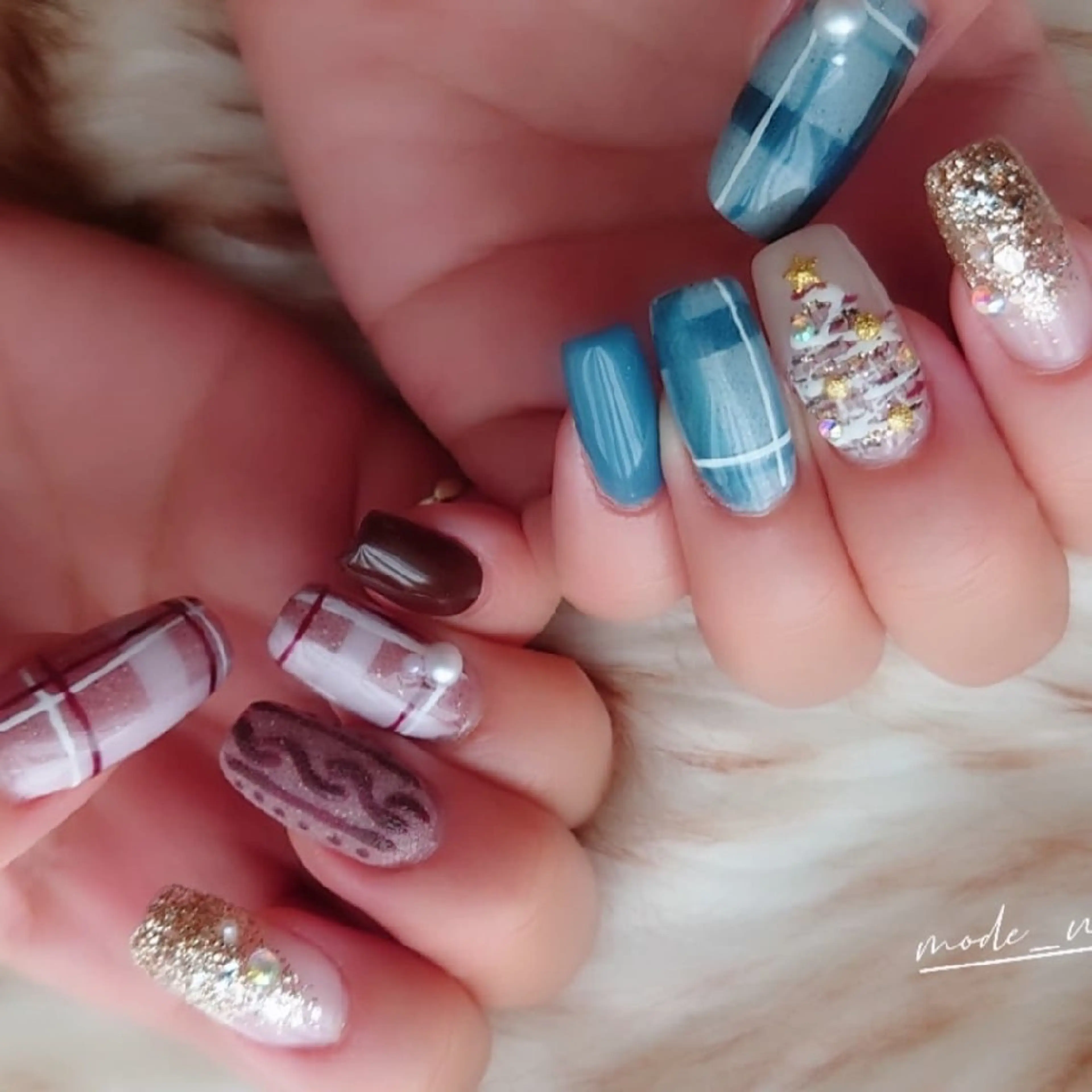 ネイル 冬ネイル クリスマス 滋賀県草津市ネイル mode_nailsのネイルデザイン