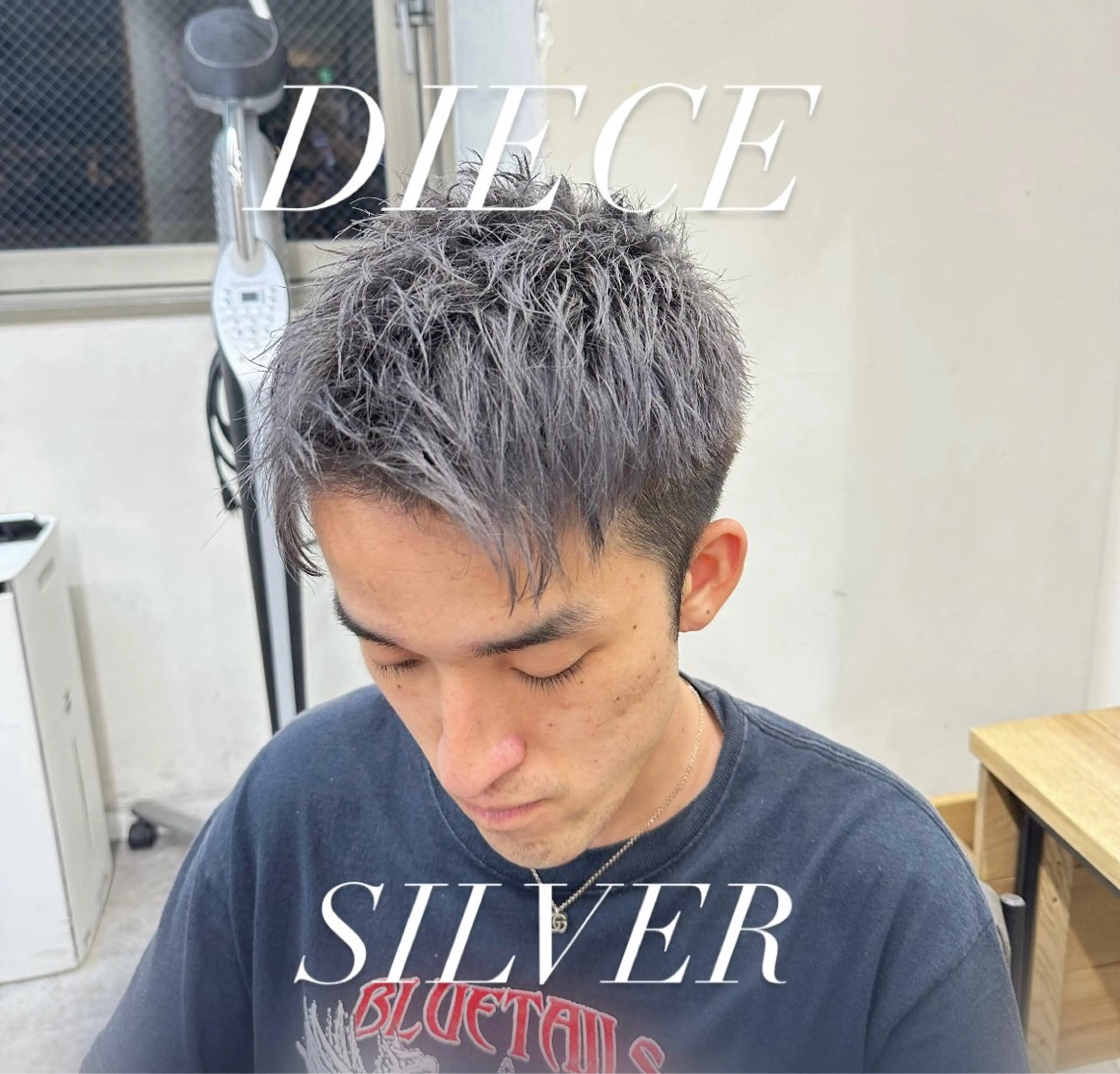 セミロング カラー メンズ シルバー ヘアカラー DIECE所属・メンズ特化 ⚡️ナツキ⚡️のヘアスタイル