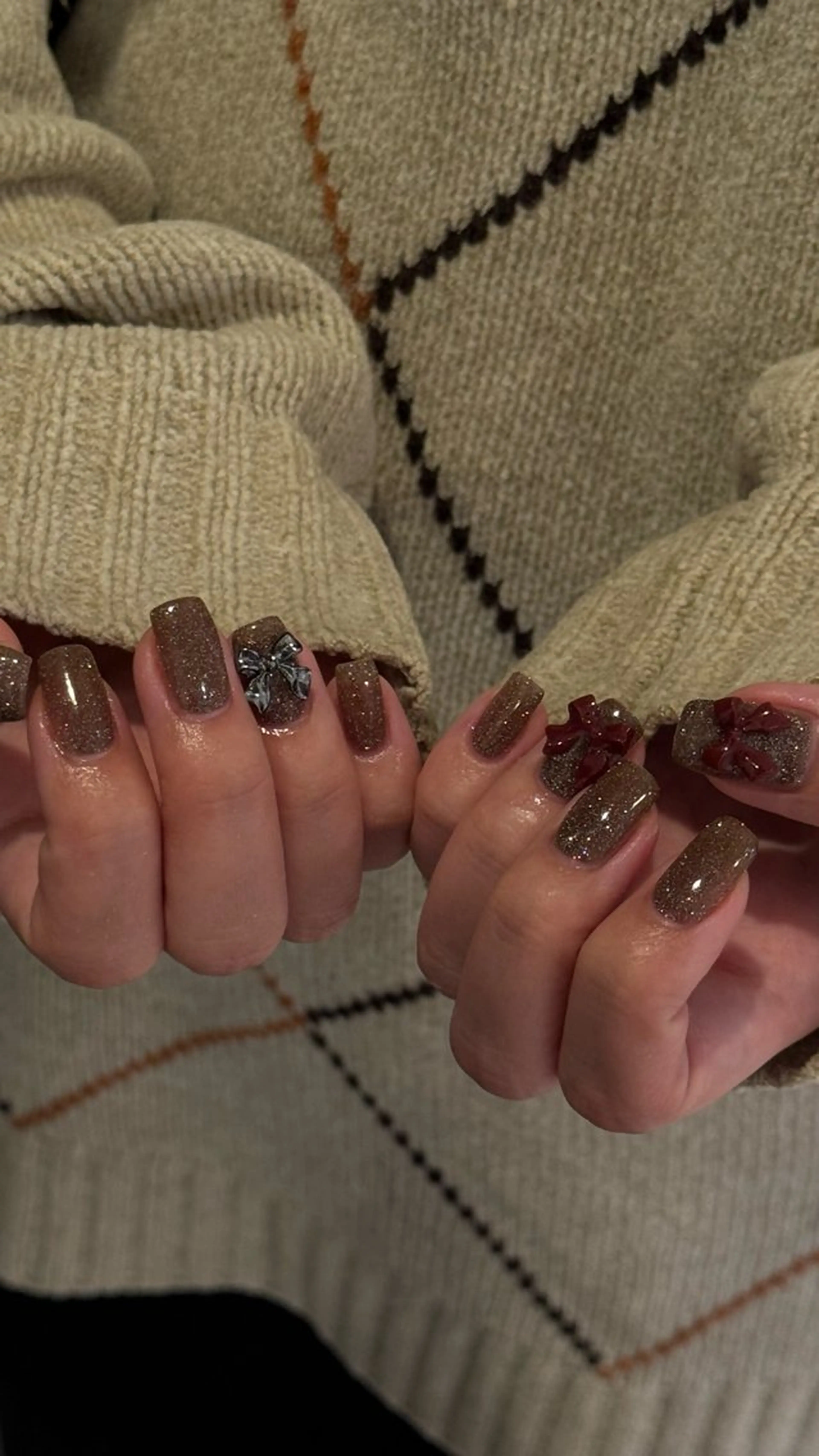 ネイル フラッシュネイル ワンカラーネイル リボン Yu_me(ユーミー)所属・Yu_me fuukaのネイルデザイン