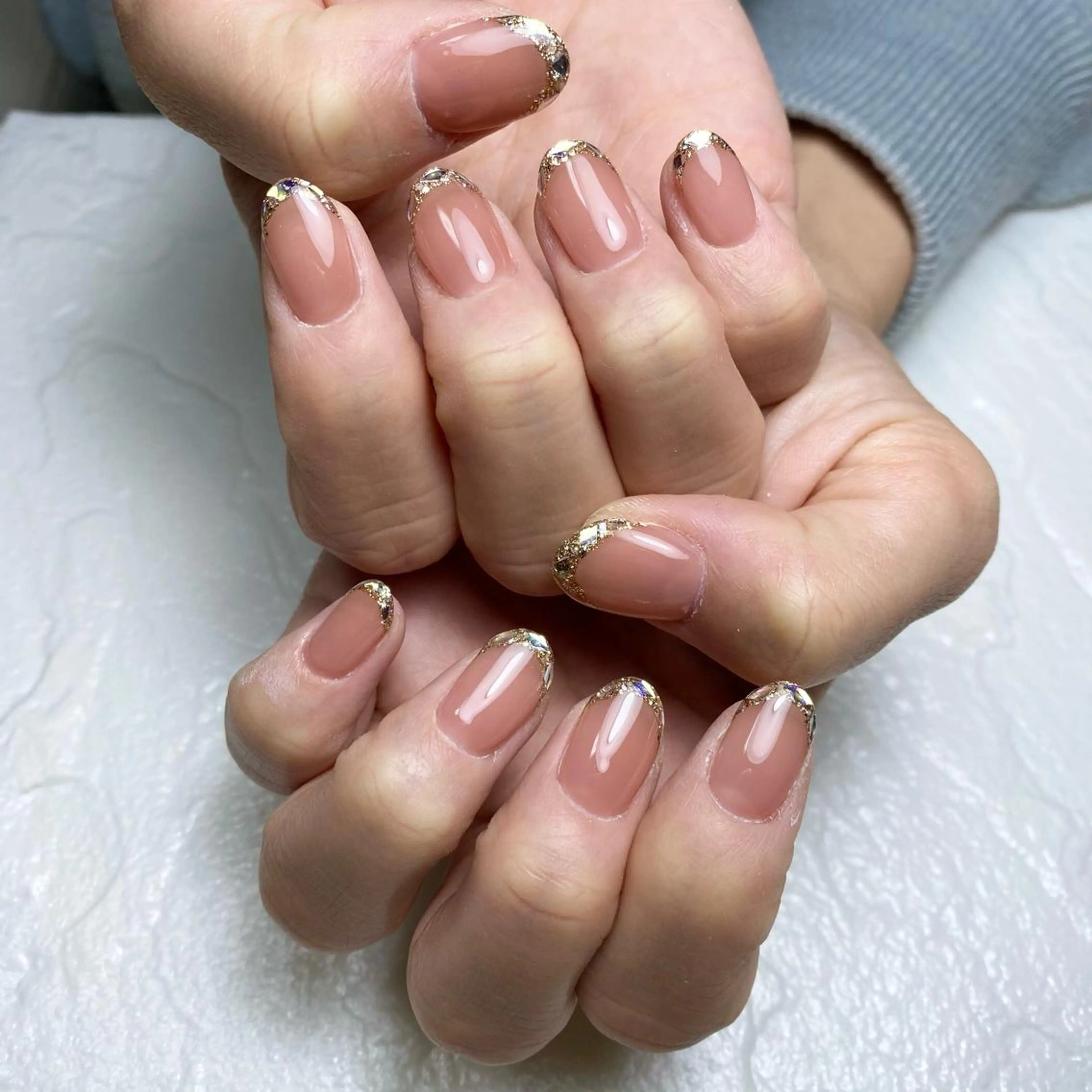 ネイル フレンチネイル ガラスフレンチ ハンドネイル Re:Smil所属・☺︎ NOZOMI☺︎のネイルデザイン