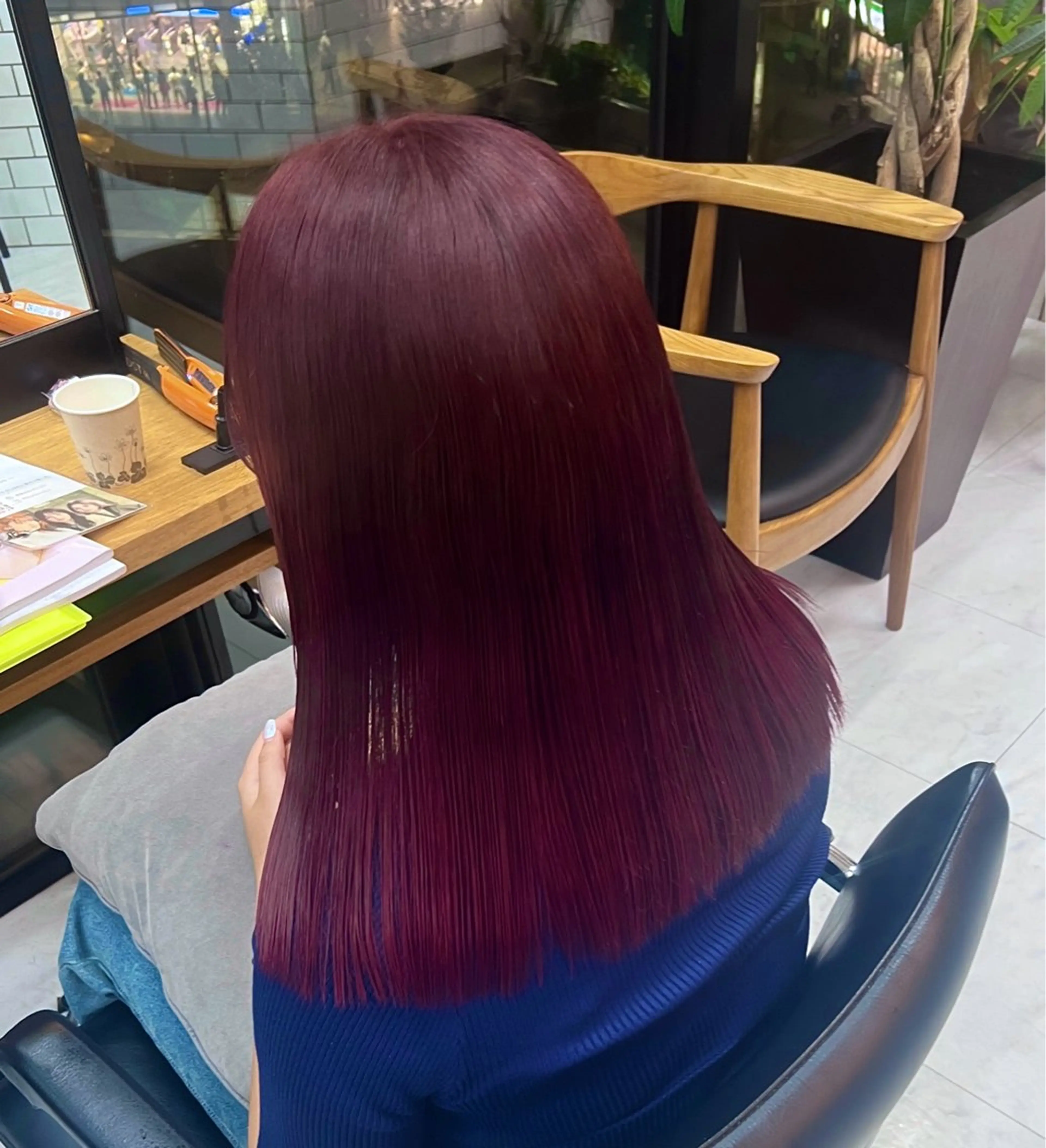 カラー ボルドーカラー レッドカラー 透明感/血色カラー/ 似合せレイヤー/ゆいのヘアスタイル