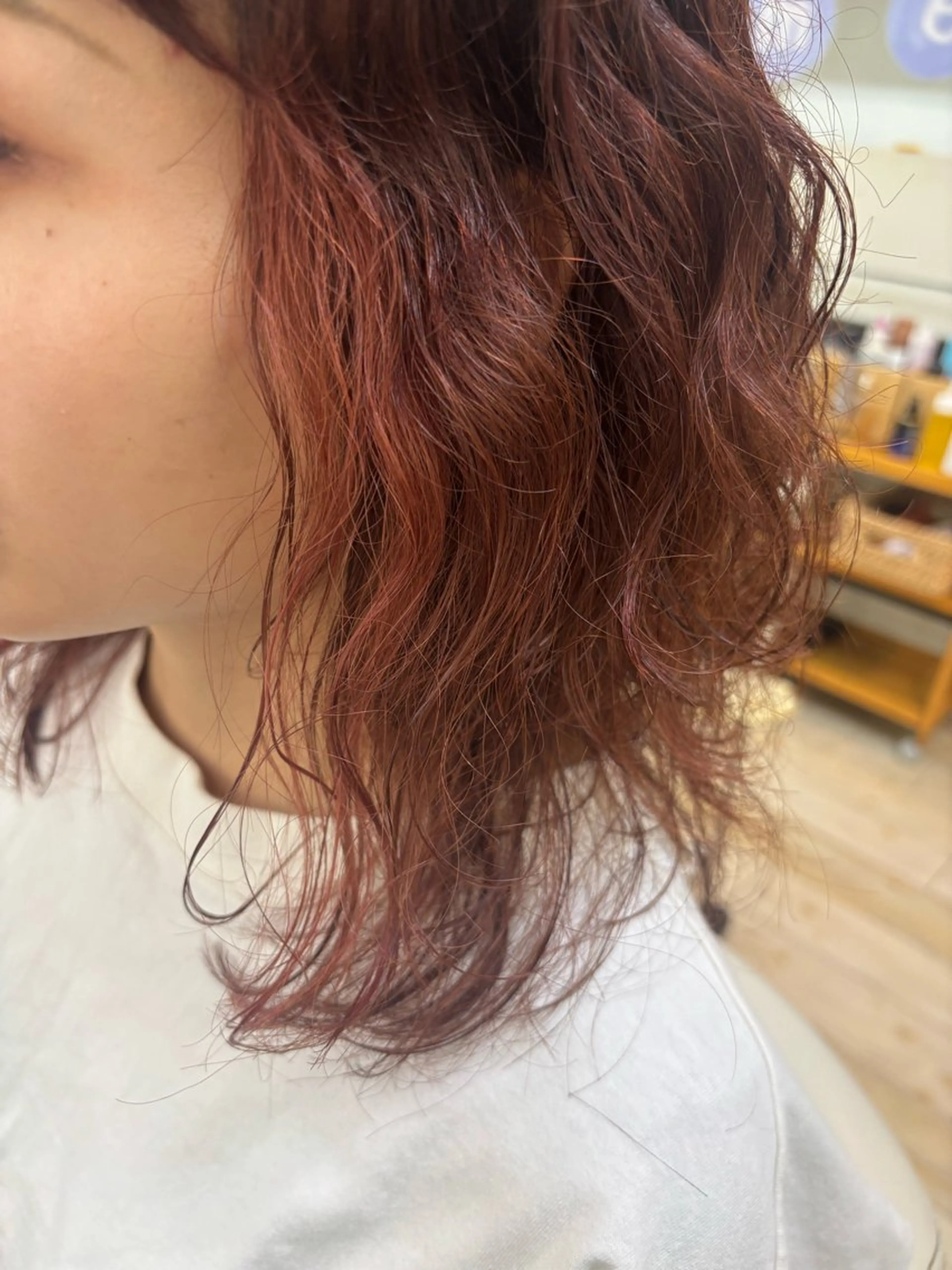 ミディアム カラー ルプラボウ 石黒よう子のヘアスタイル