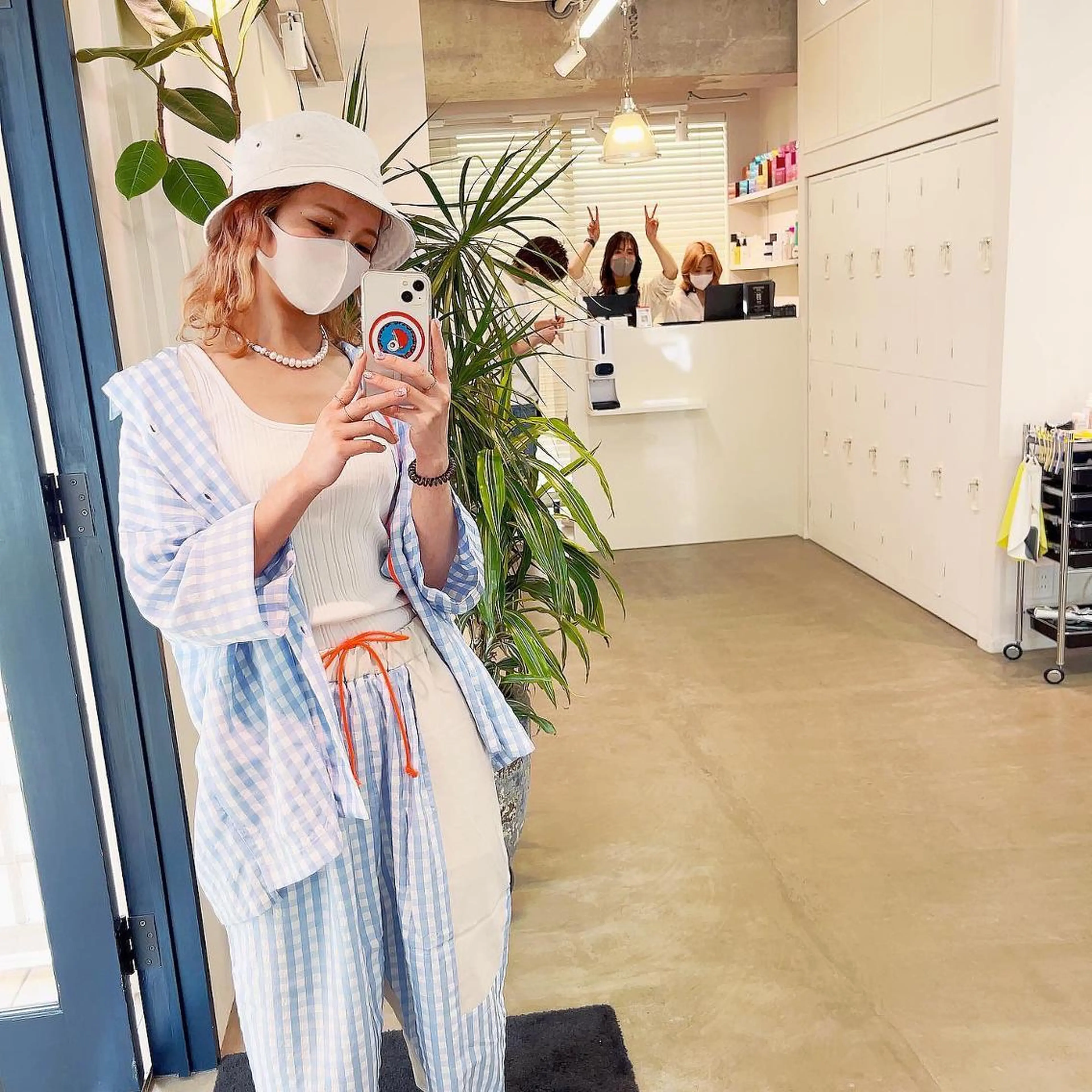 ミディアム カラー ヘアアレンジ ベージュカラー グラデーションカラー ハイライトカラー ミルクティーベージュ ピンクカラー 韓国/髪質改善💘 櫻井かれんのヘアスタイル