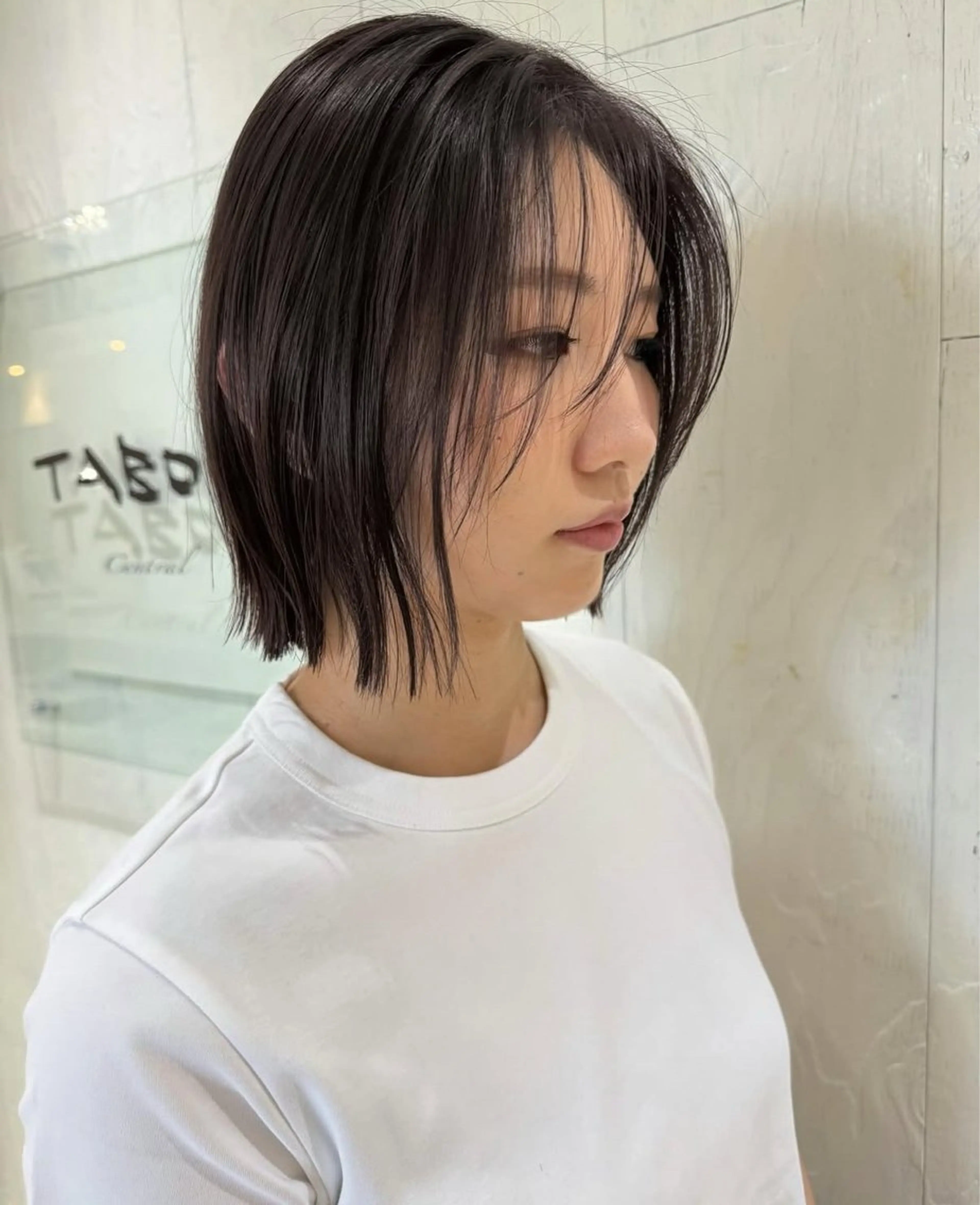 ミディアム カラー ボブ 顔まわりレイヤー 顔周りカット レイヤーカット カット ヘアカラー トリートメント 河合秀明/ショート /ボブ/レイヤーのヘアスタイル