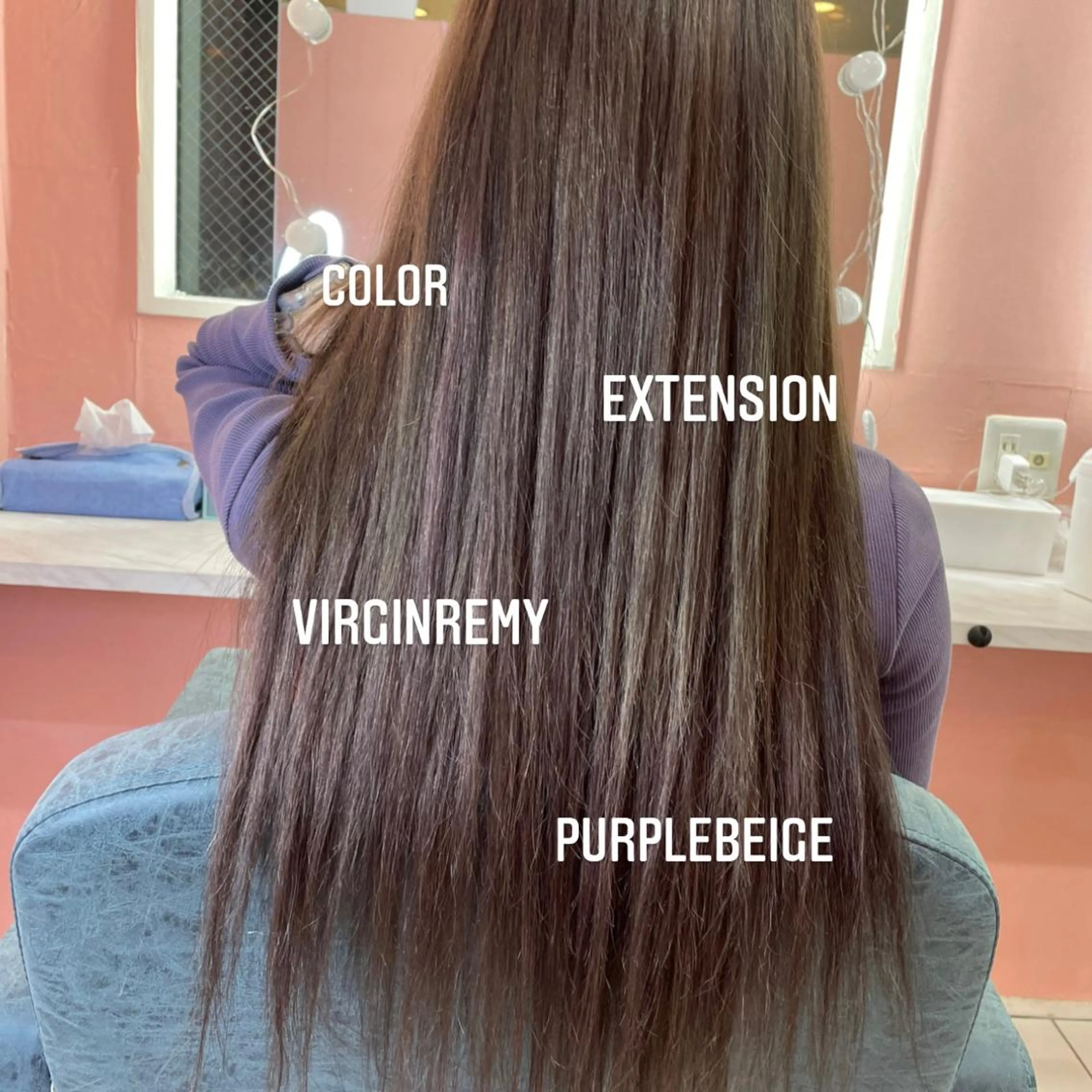 ロング カラー エクステ🩵ブリーチ 韓国ヘア🩵KAEのヘアスタイル