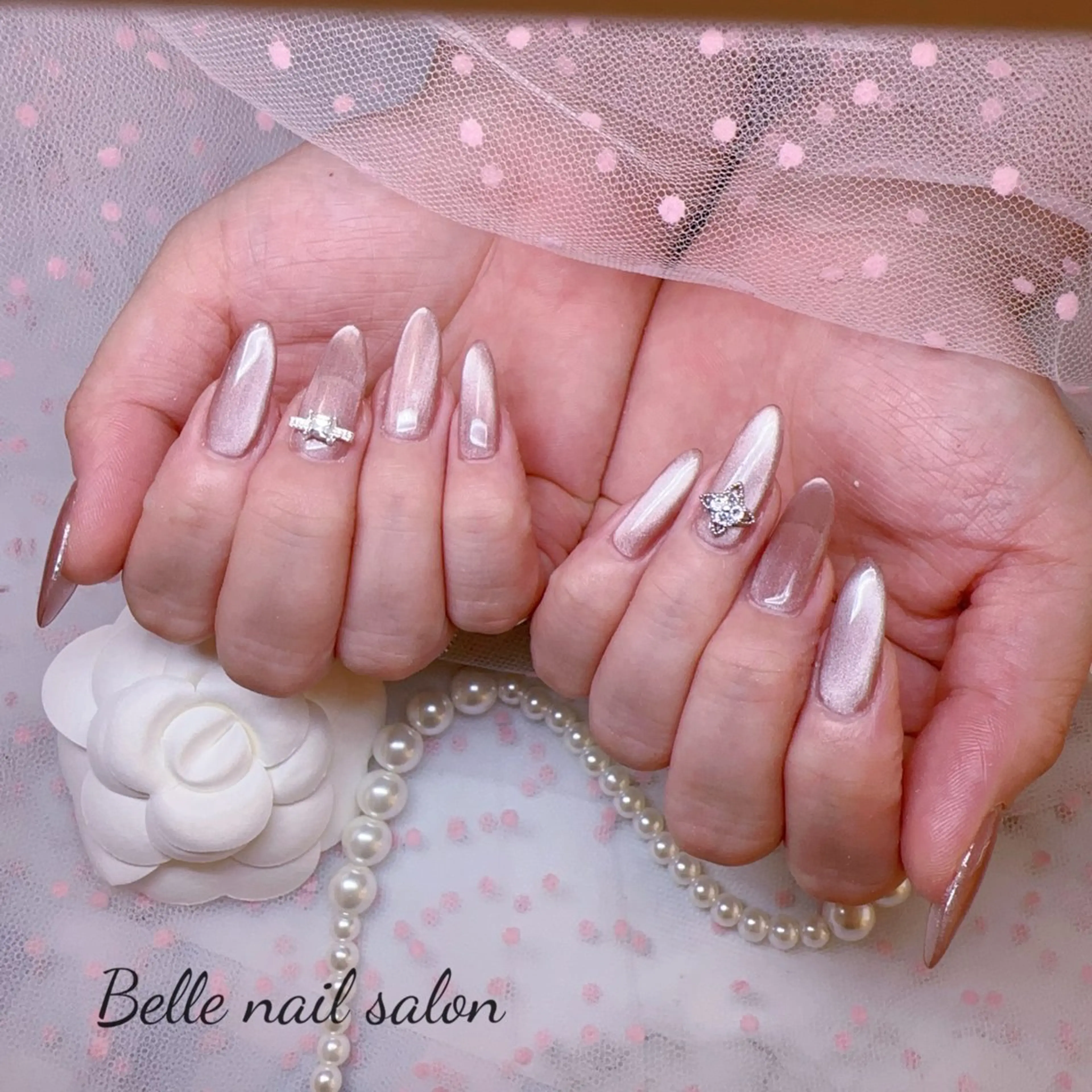 ネイル オーロラネイル フットネイル 韓国ネイル ラメ(グリッター) ラメグラデーション ハンドネイル Belle nail salon 新小岩のネイルデザイン