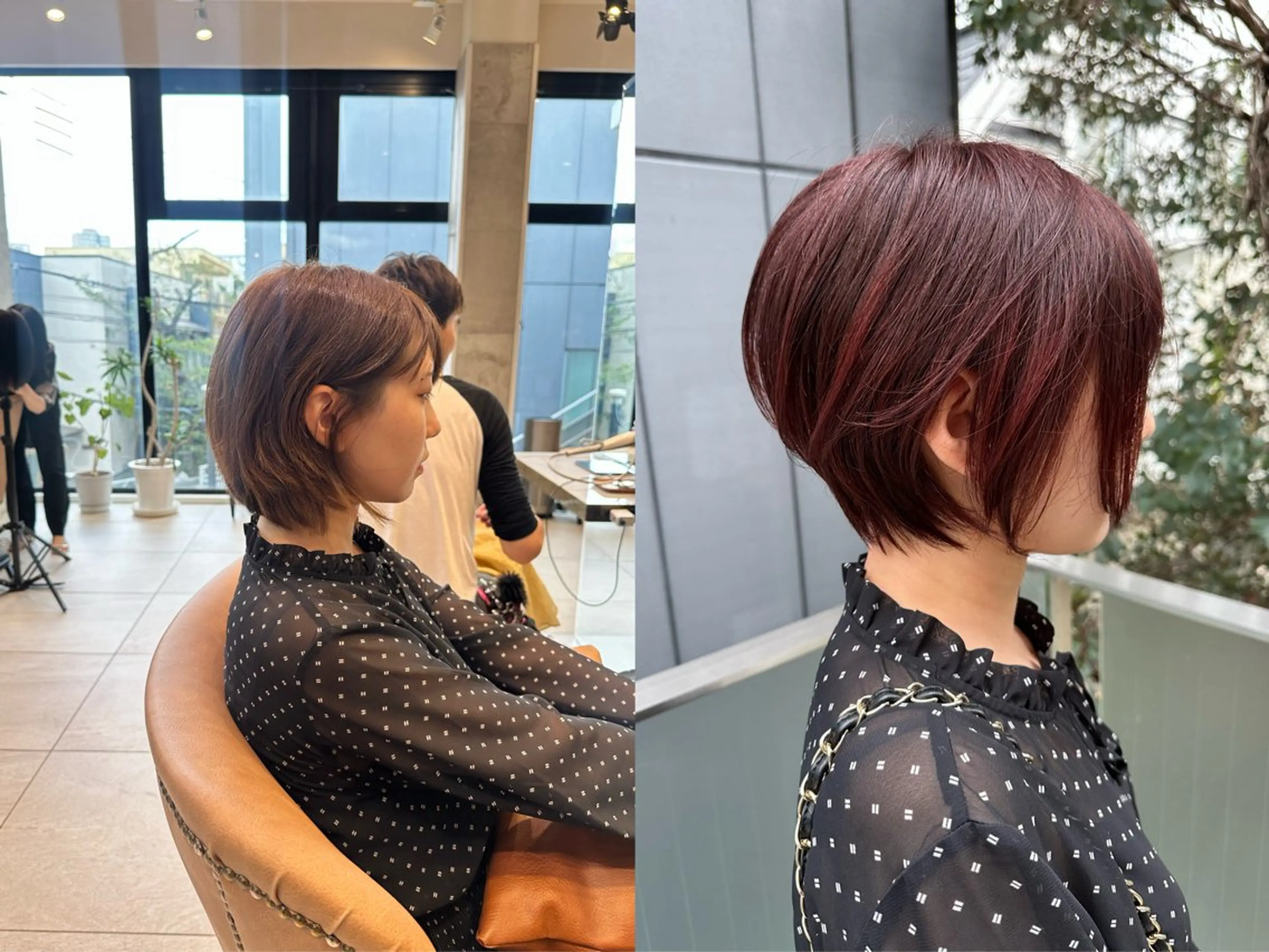 ショート カラー カット ヘアカラー トリートメント 髙山 莉愛のヘアスタイル