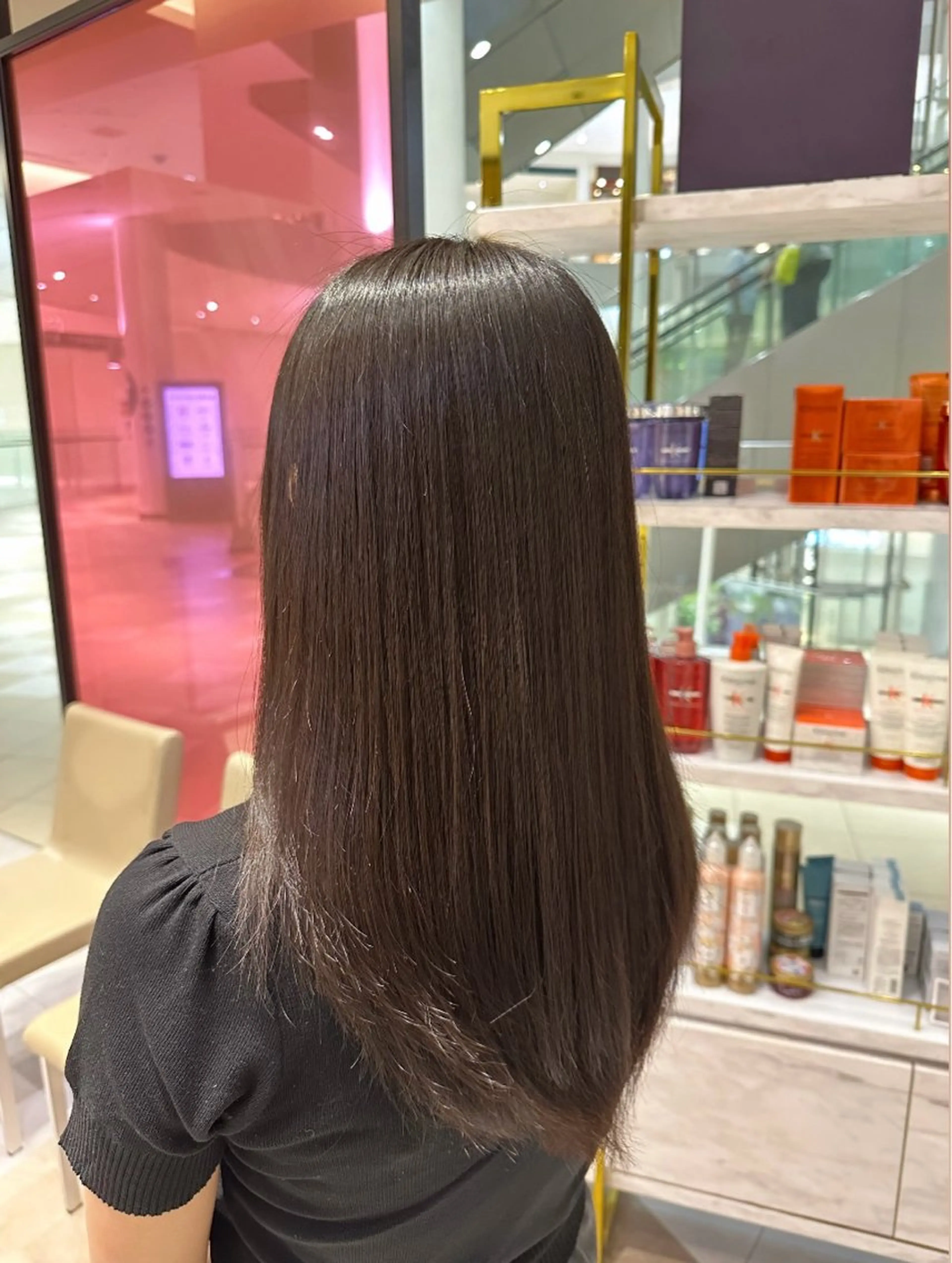 ロング 縮毛矯正 カット 縮毛矯正 西宮ガーデンズ k-two土田陸登のヘアスタイル