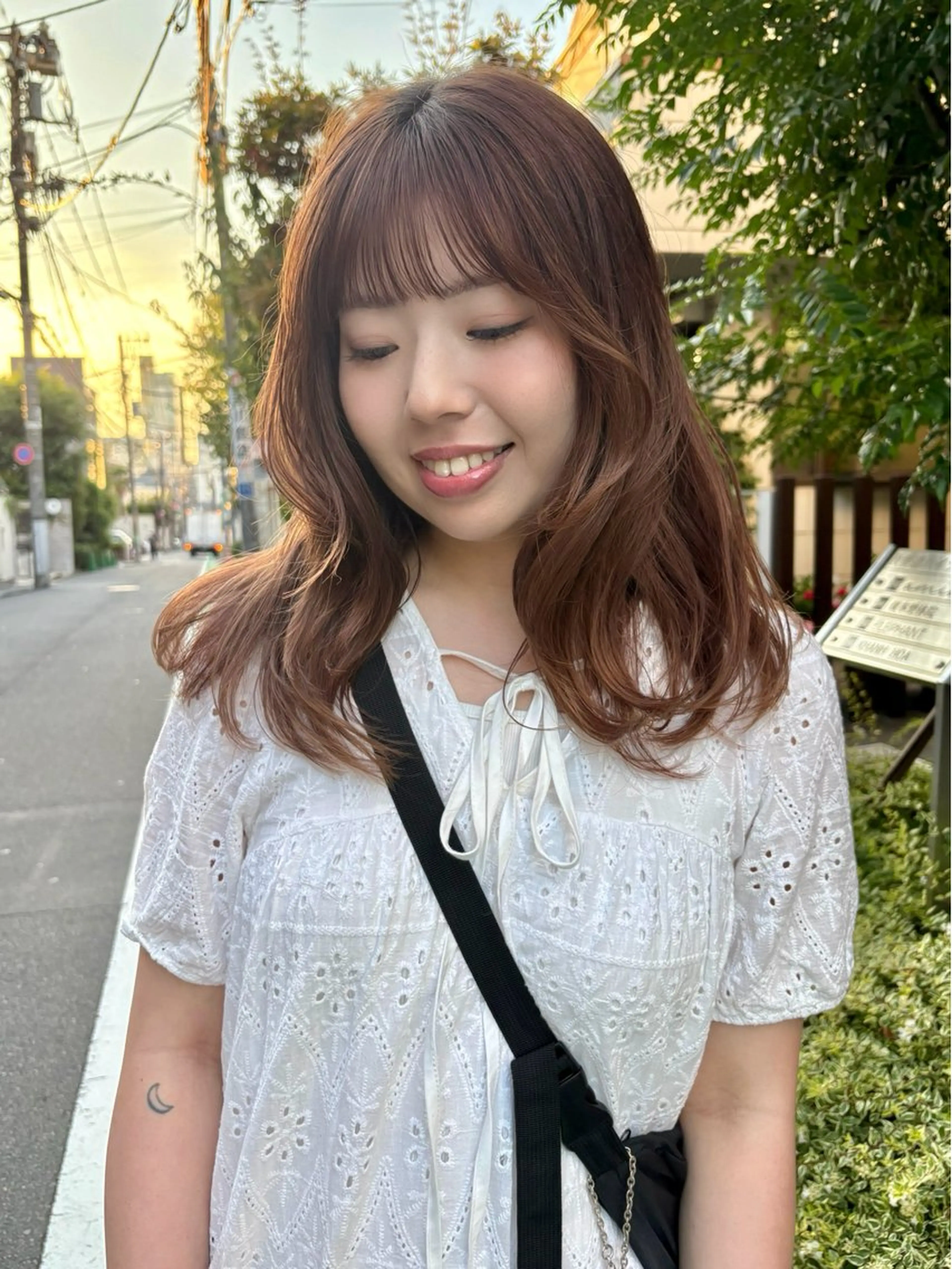 セミロング カラー パーマ カット ヘアカラー レイヤー/透明感/ ブリーチなし/わかなのヘアスタイル