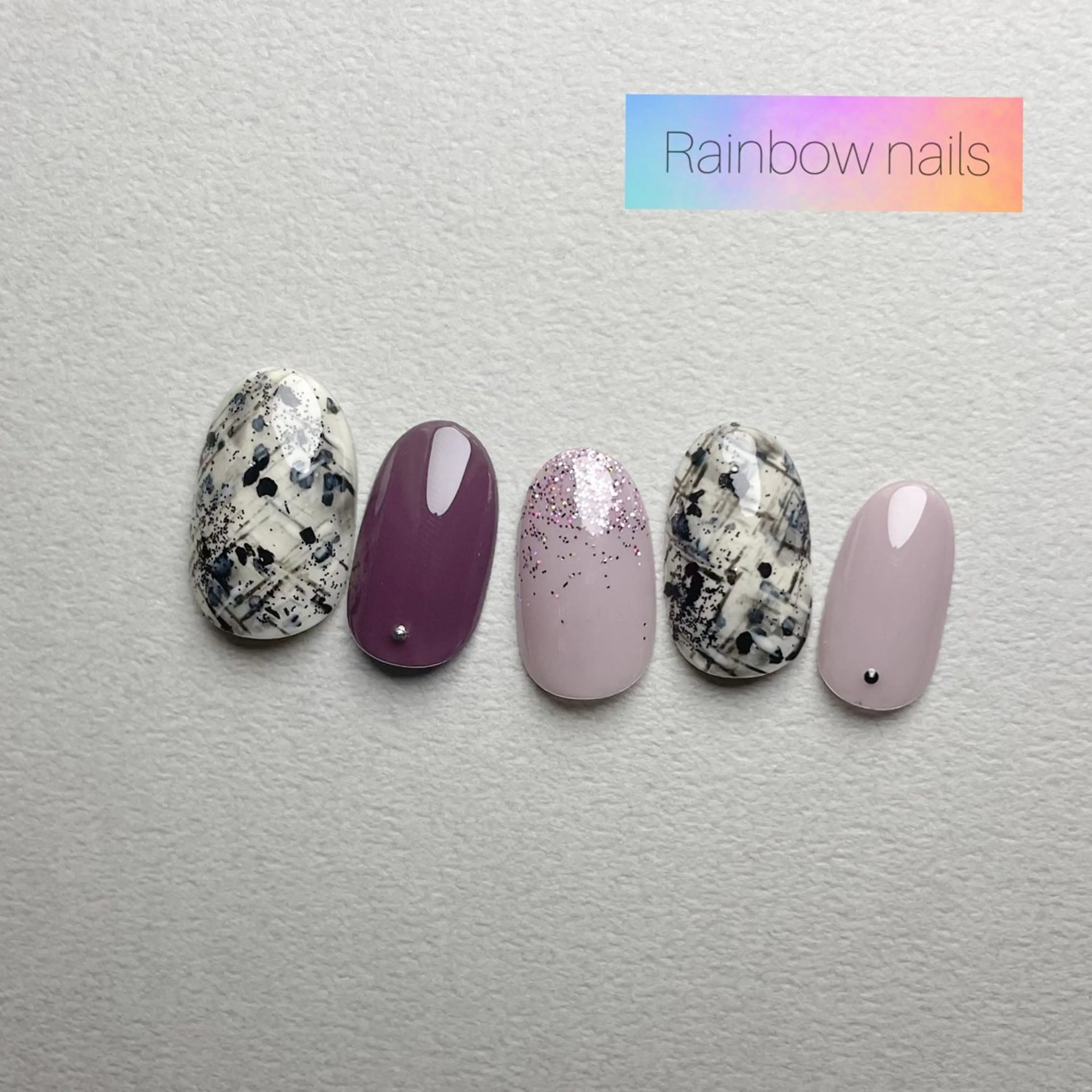 ネイル Rainbow nailsくろちゃんのネイルデザイン