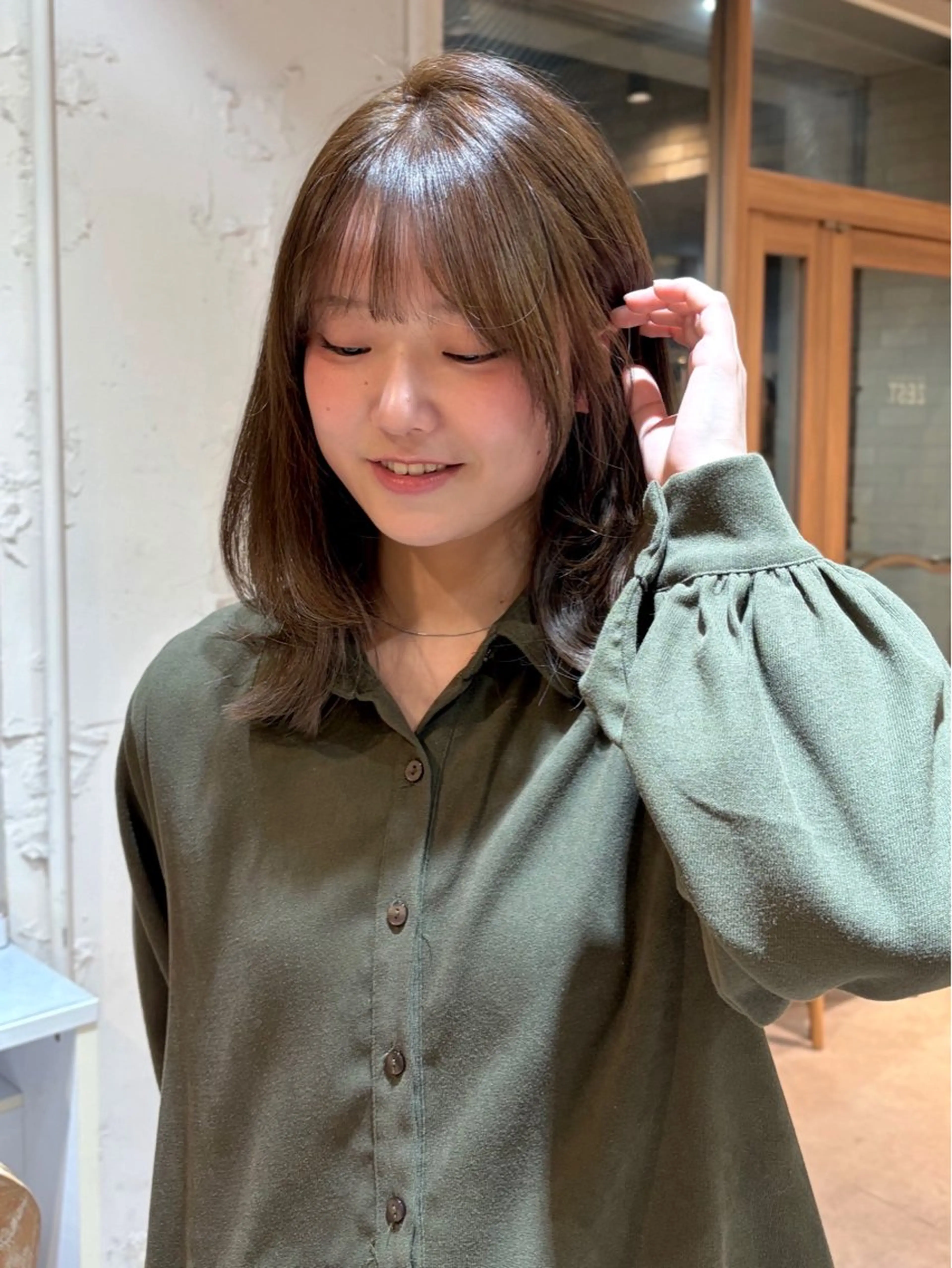 ミディアム カラー ヘアカラー 縮毛矯正/nail COCORO 🎀のヘアスタイル