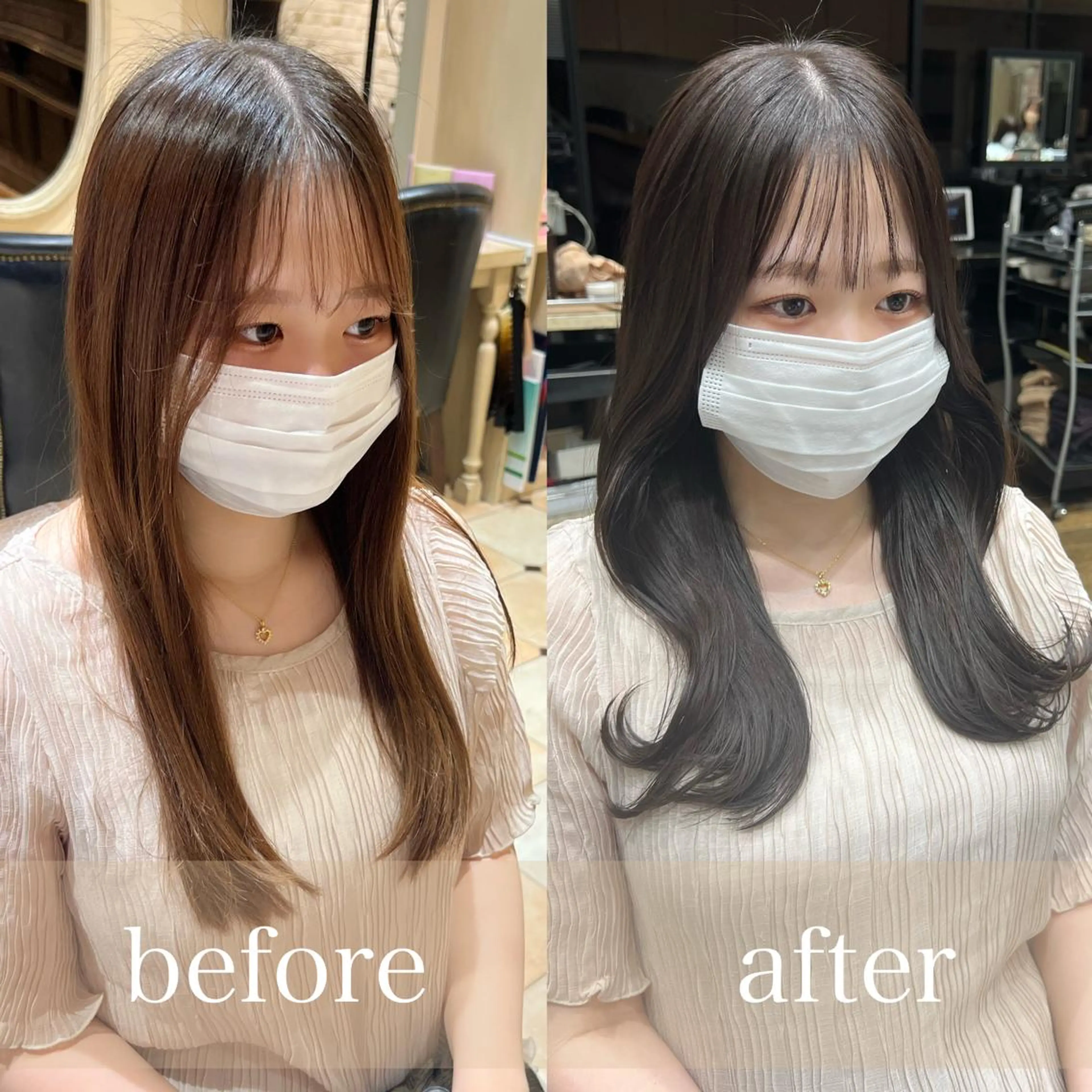 セミロング くびれヘア 髪質改善 縮毛矯正 🧡くびれヘア/前髪 顔周り🧡久原結衣のヘアスタイル