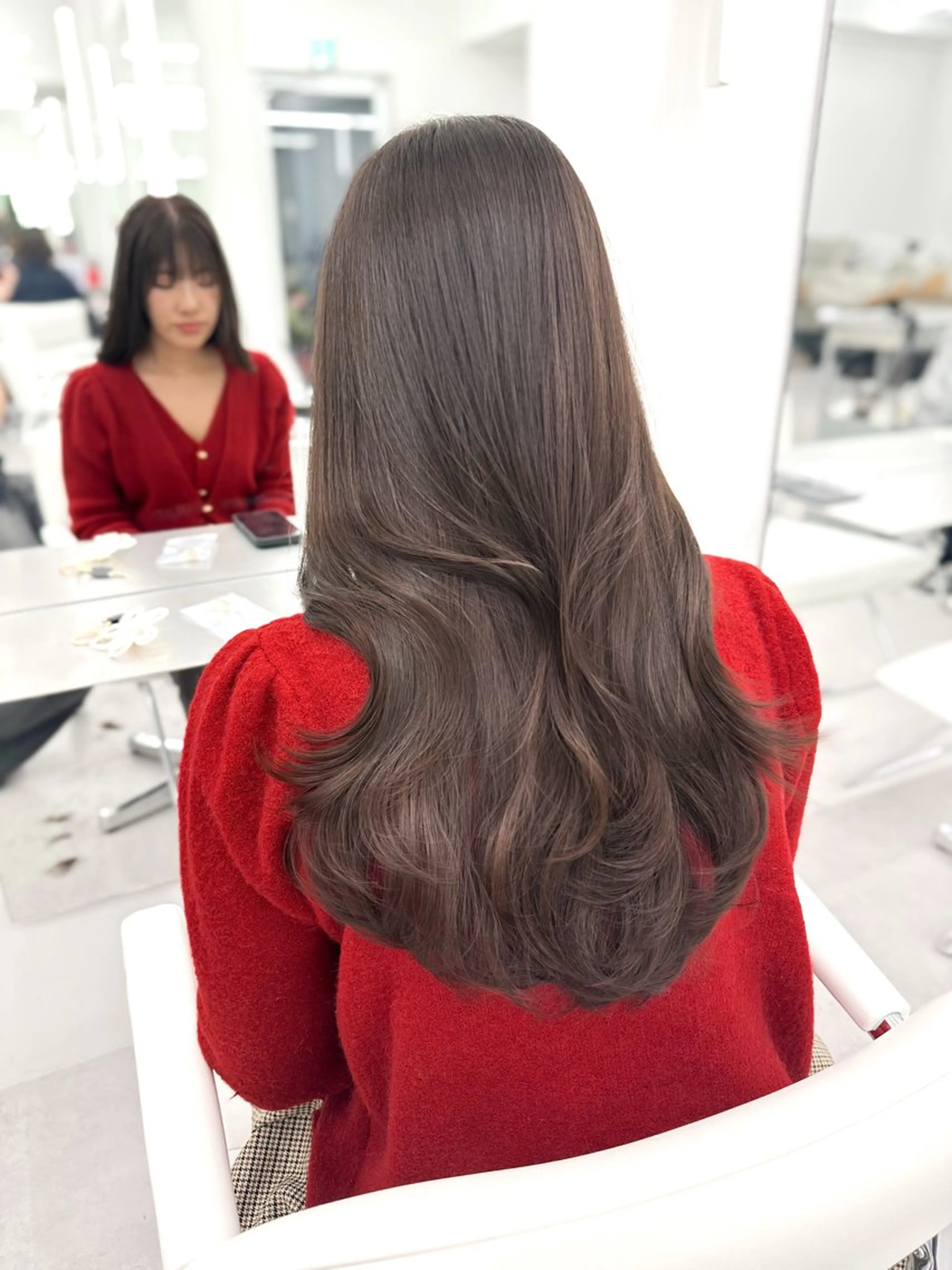 セミロング カラー ベージュカラー 韓国風ヘア レイヤーカット カット ヘアカラー トリートメント 顔周り特化/韓国ヘア /レイヤー/吉野幸大のヘアスタイル