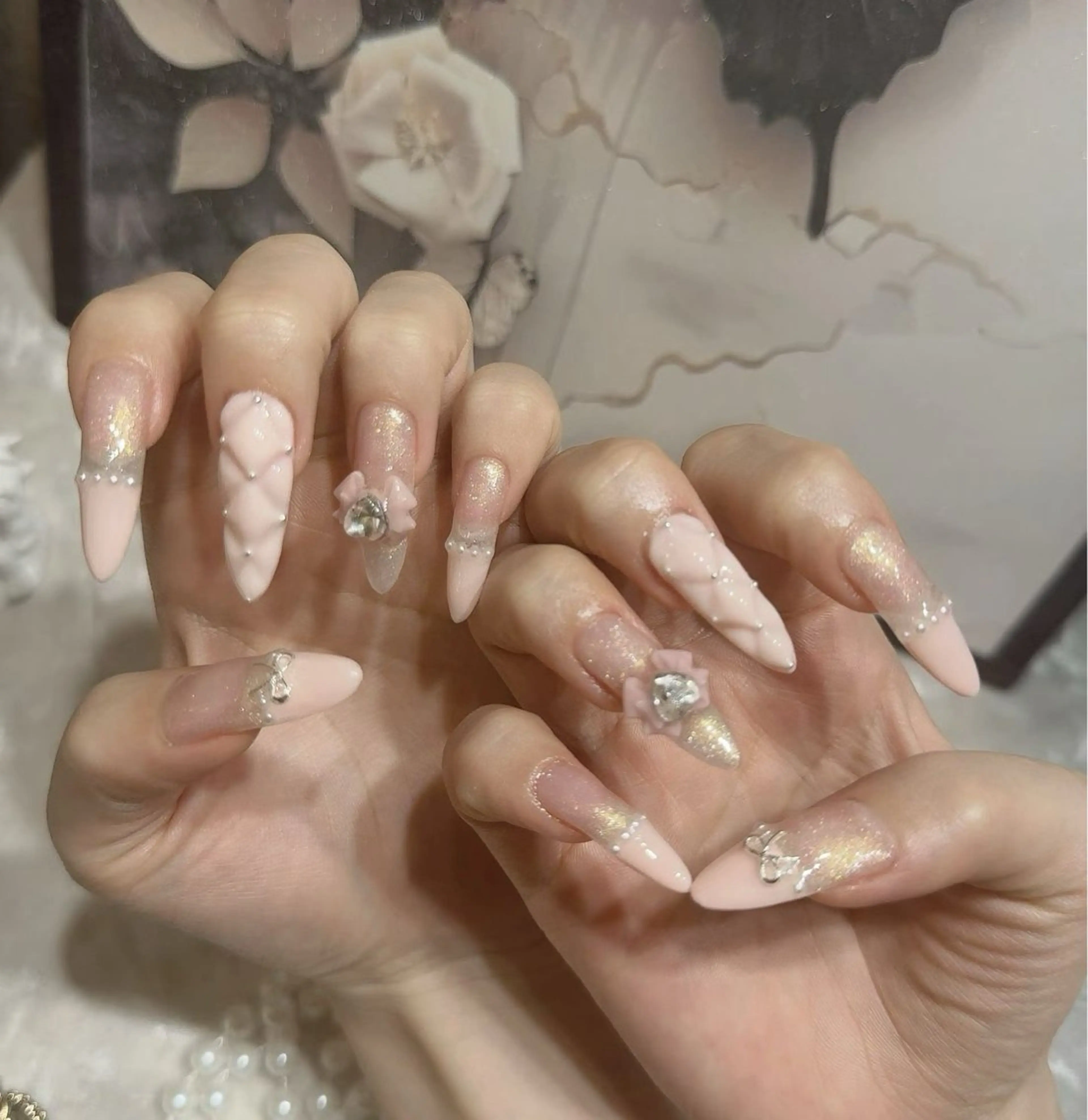 ネイル アートネイル フットネイル ジェルネイル ハート マグネットネイル Babarla　Nail　Salon所属・babarla Nailのネイルデザイン