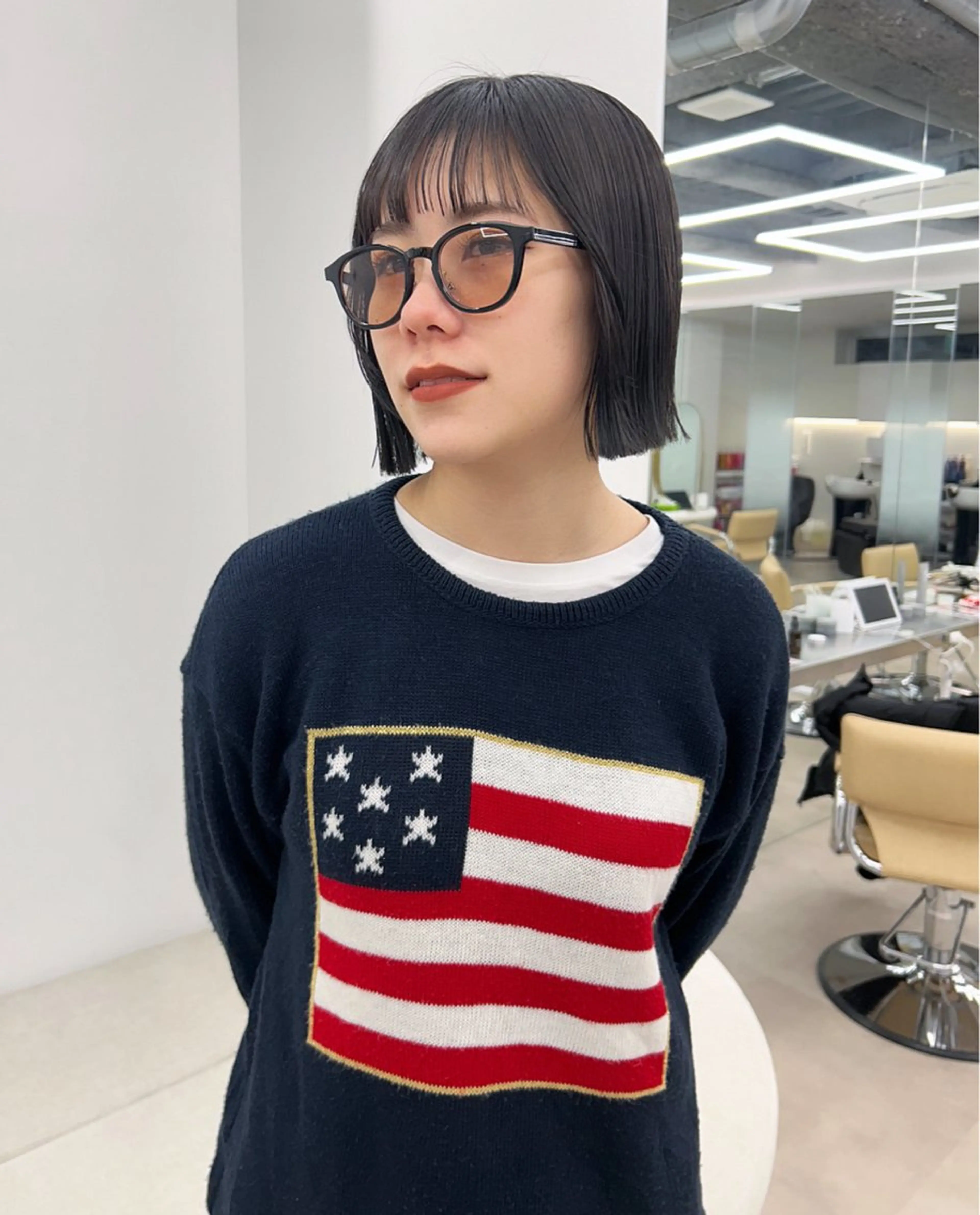 ミディアム ヘアカラー 👒透明感カラー yui👒のヘアスタイル