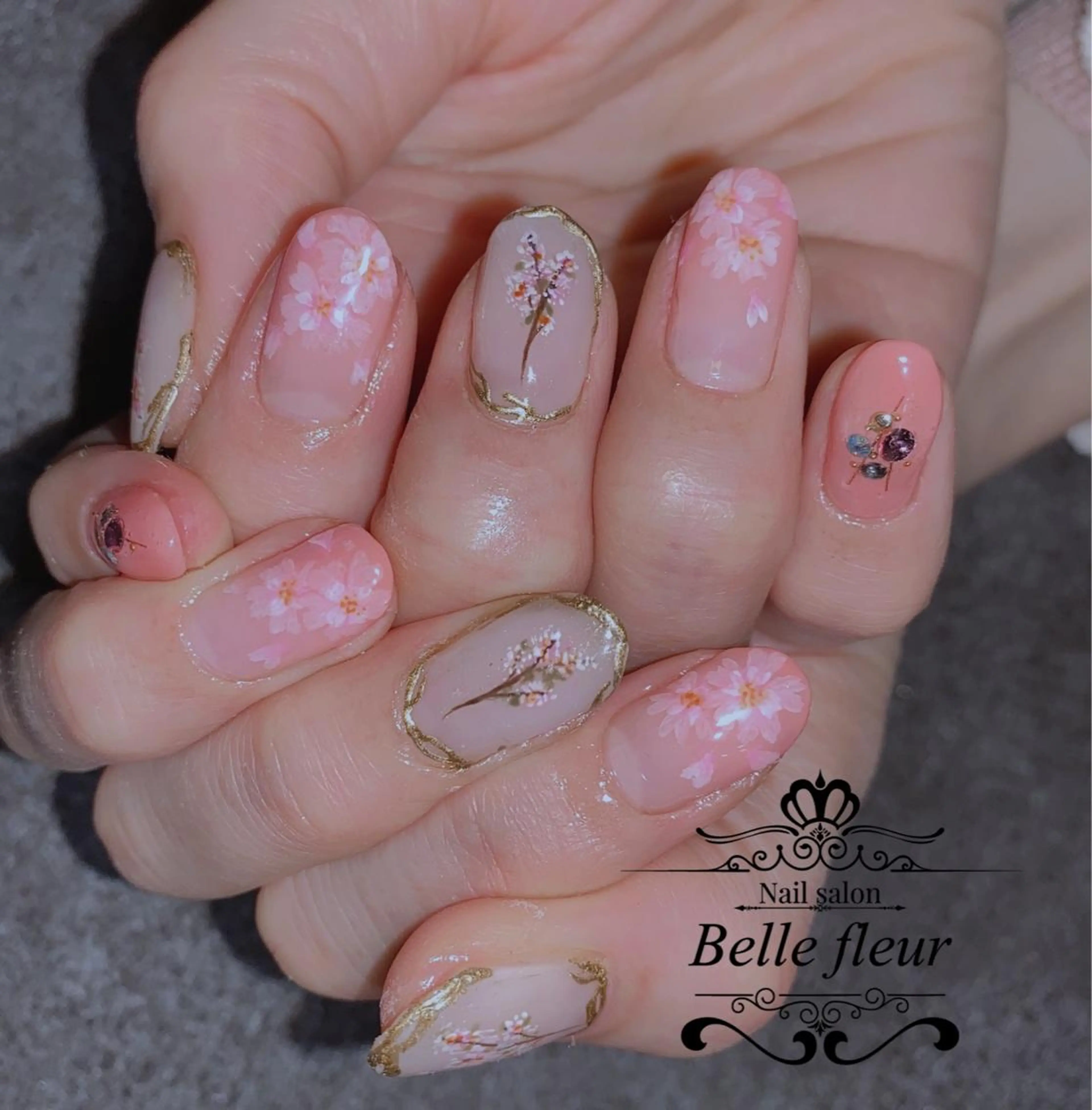 ショート ネイル Belle fleurのネイルデザイン