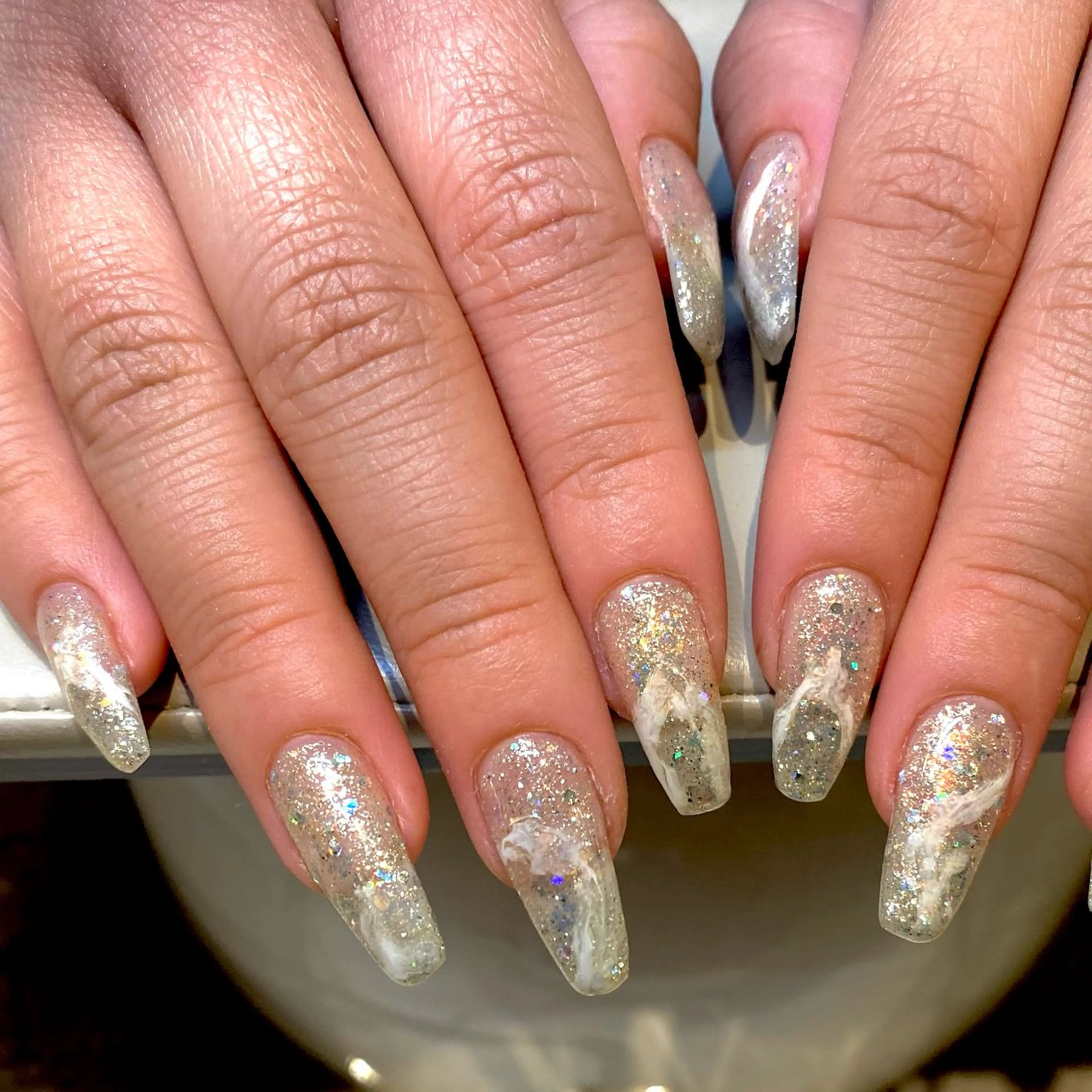 ネイル ロングネイル ニュアンスネイル MAHO W 【深江橋店】のネイルデザイン