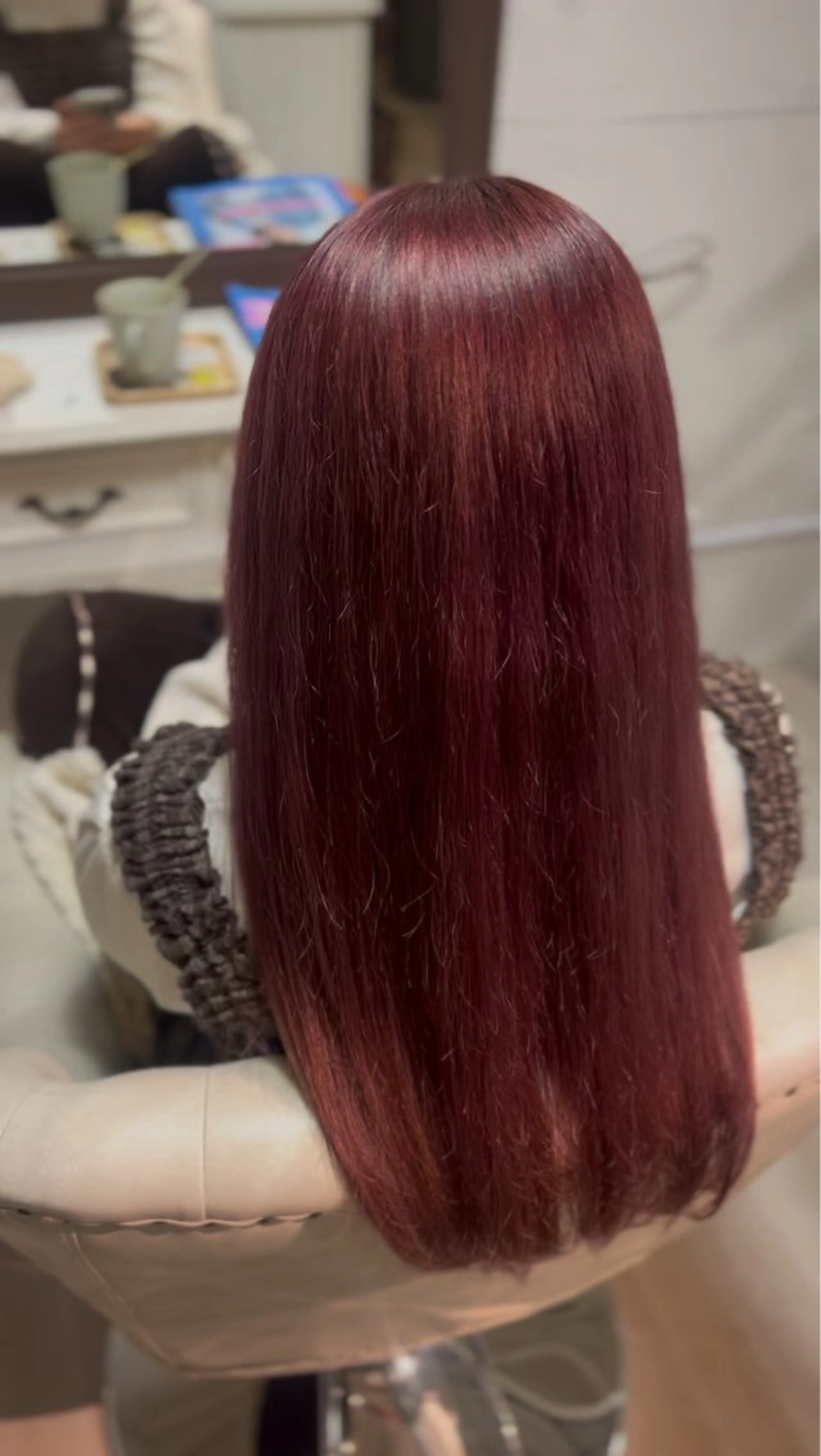 ロング ピンクラベンダー 髪質改善 トリートメント ヘアカラー トリートメント eMu中央駅店所属・eMuエミュ‪ ¨̮⃝ayakaのヘアスタイル