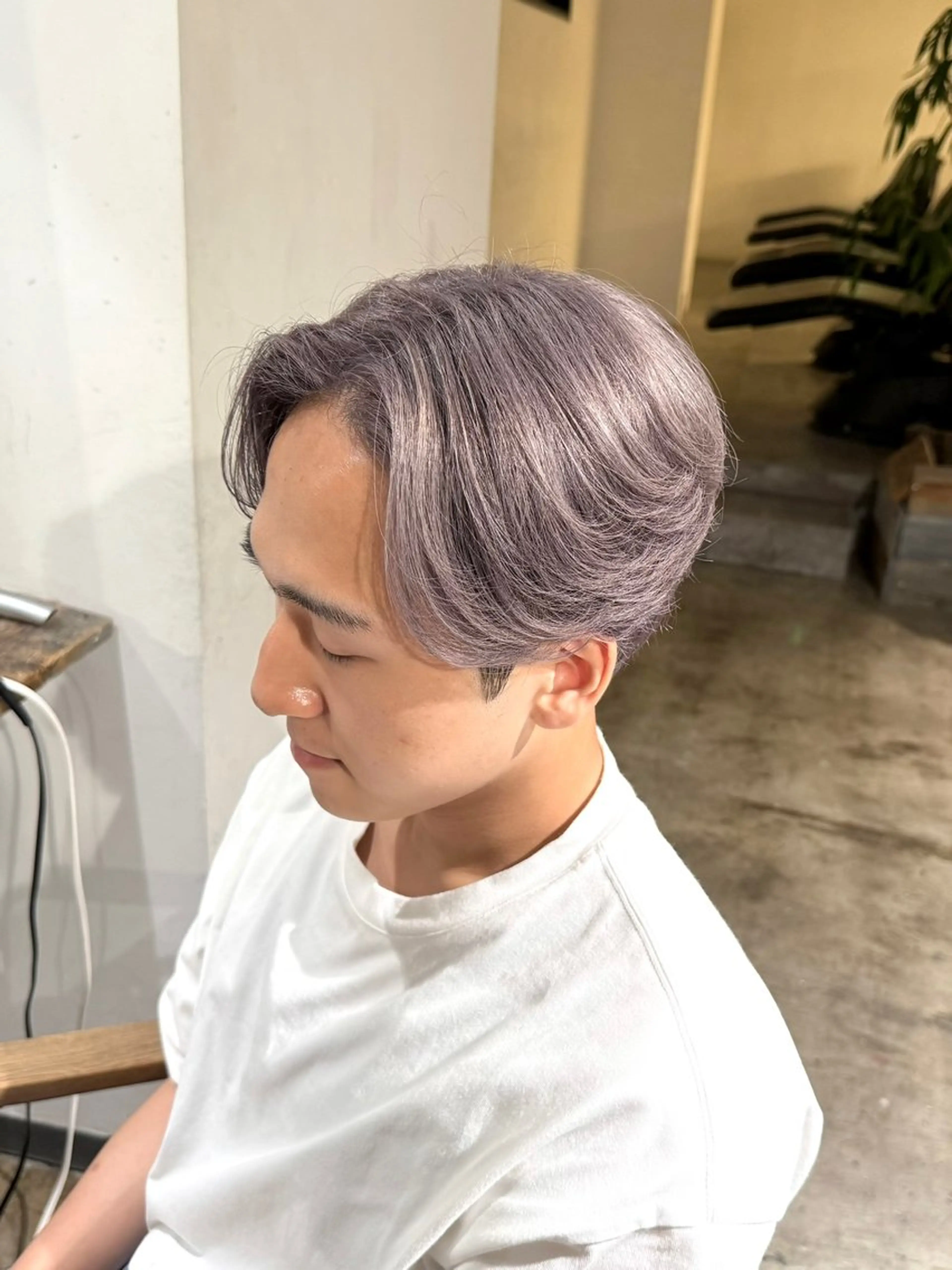 カラー メンズ メンズブリーチ センターパート メンズハイトーン メンズパーマ ブリーチ カット ヘアカラー トリートメント 骨格補正施術/メンズ 専門美容師/YUYAのヘアスタイル