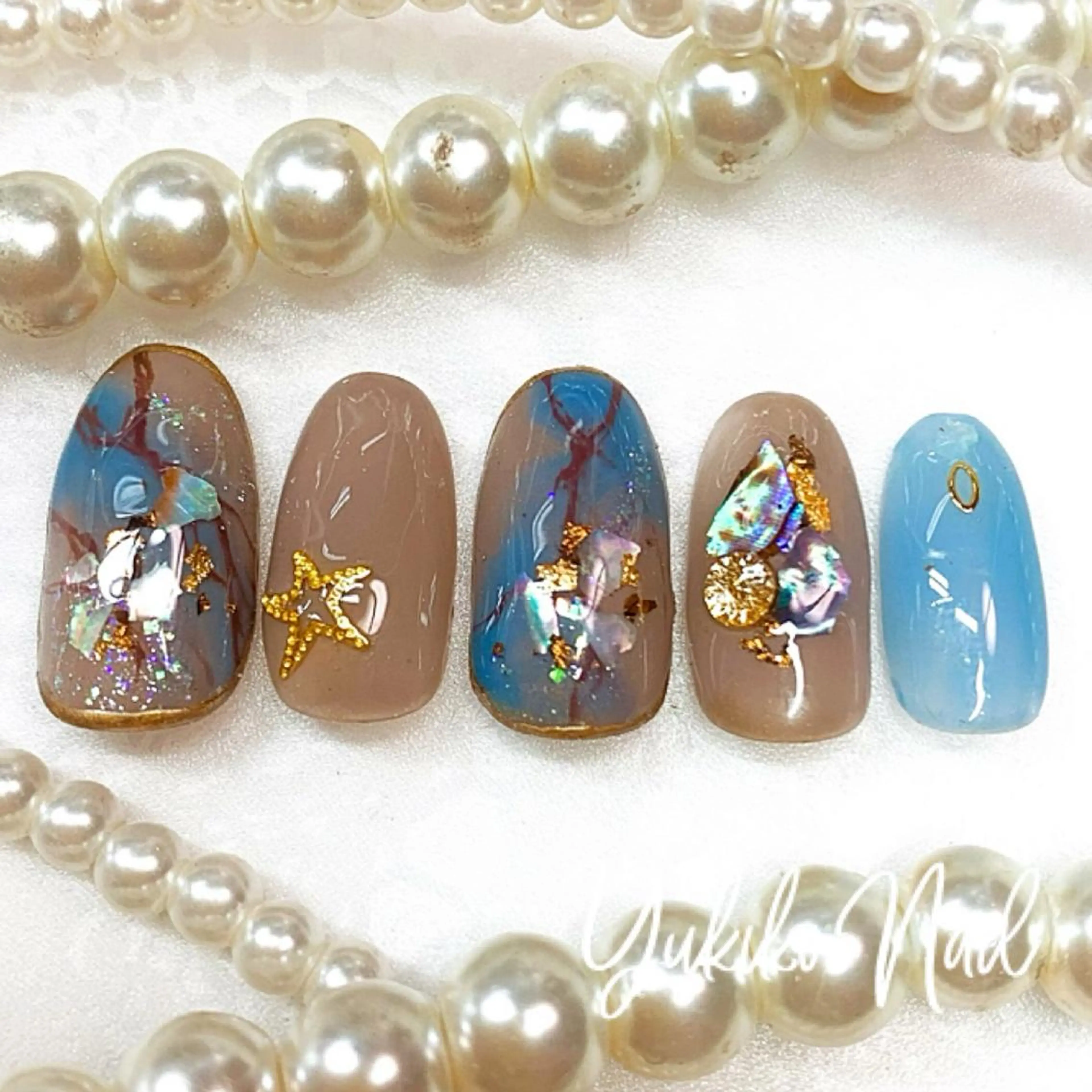 ネイル 大理石ネイル(マーブル) ニュアンスネイル ハンドネイル ユキコ ネイルのネイルデザイン