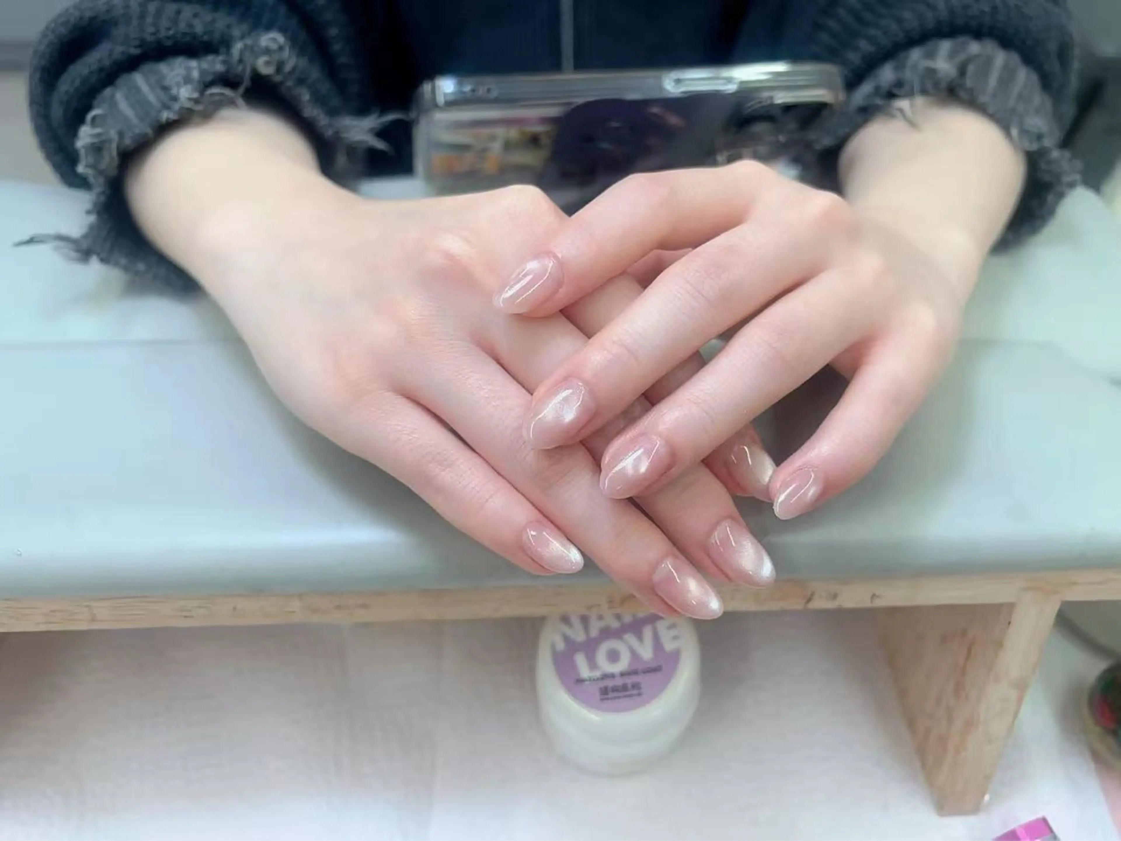 ネイル チークネイル フットネイル フレンチネイル ジェルネイル ガラスフレンチ 柚子 Nikoのネイルデザイン