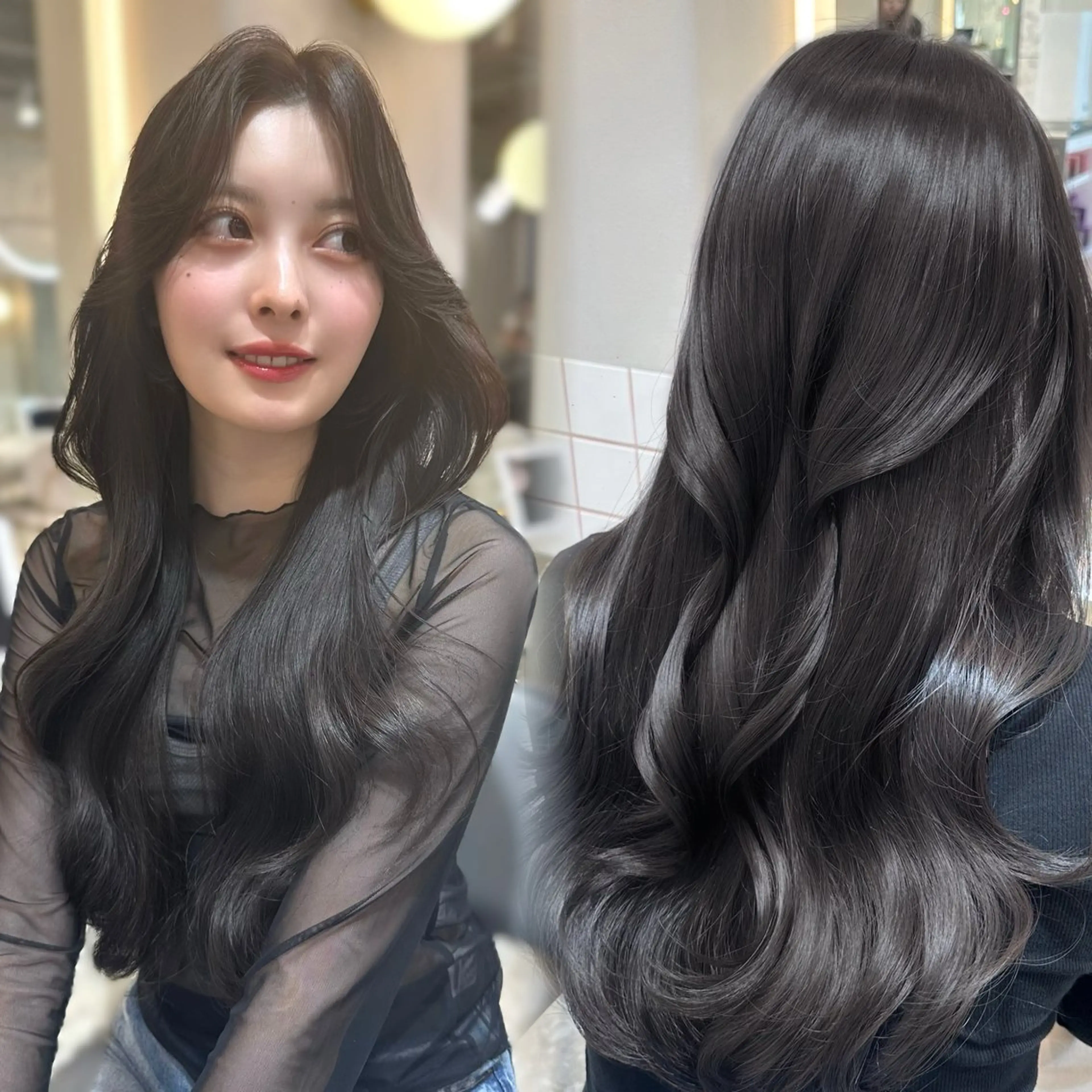 ロング カラー 透明感カラー 髪質改善 カット ヘアカラー トリートメント ヘアセット 新宿/韓国レイヤー 髪質改善カラー/角所のヘアスタイル