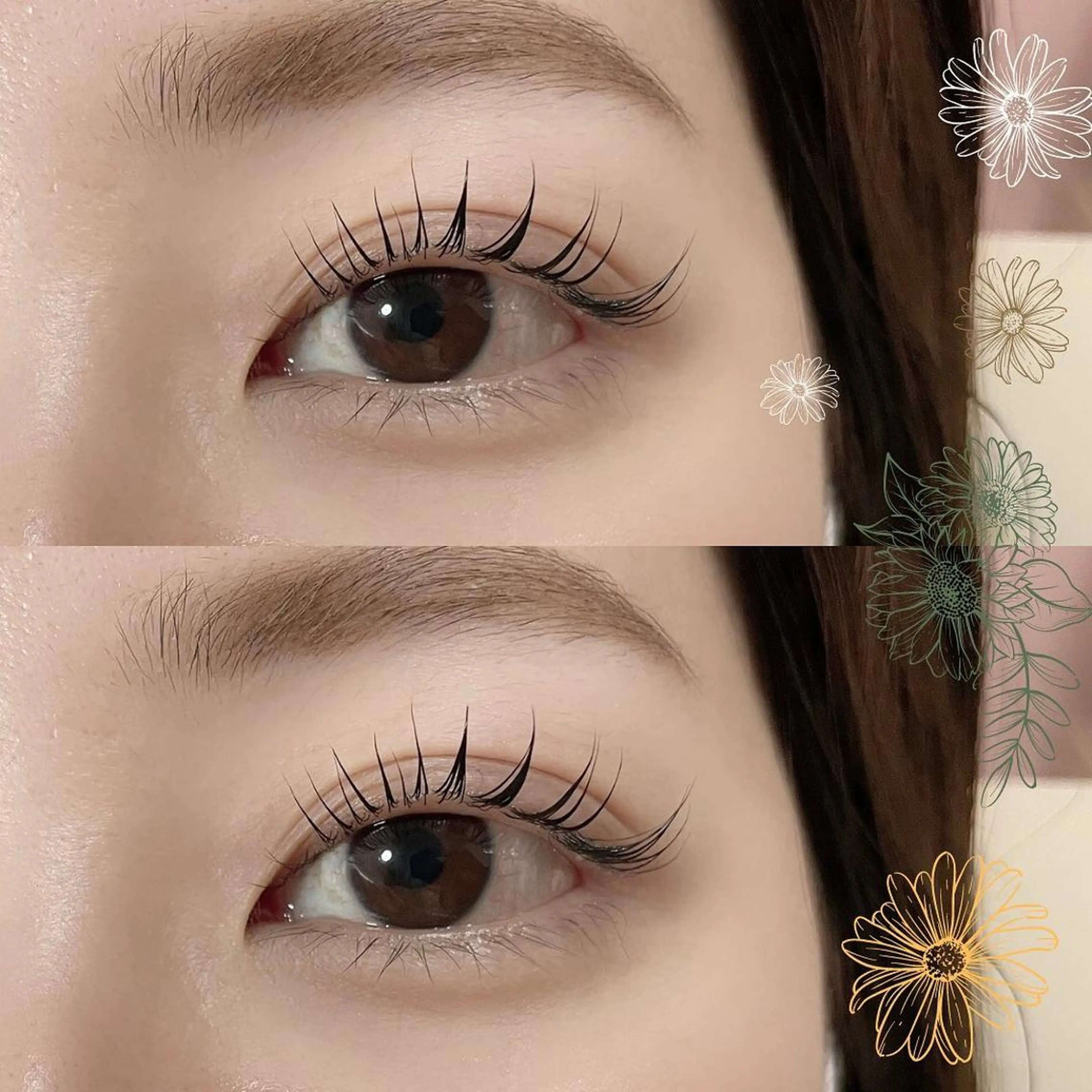 マツエク・マツパ フラットラッシュ パリジェンヌラッシュリフト まつげパーマ 下まつげエクステ 一重×まつ毛パーマ Mon mignonのマツエク・マツパデザイン