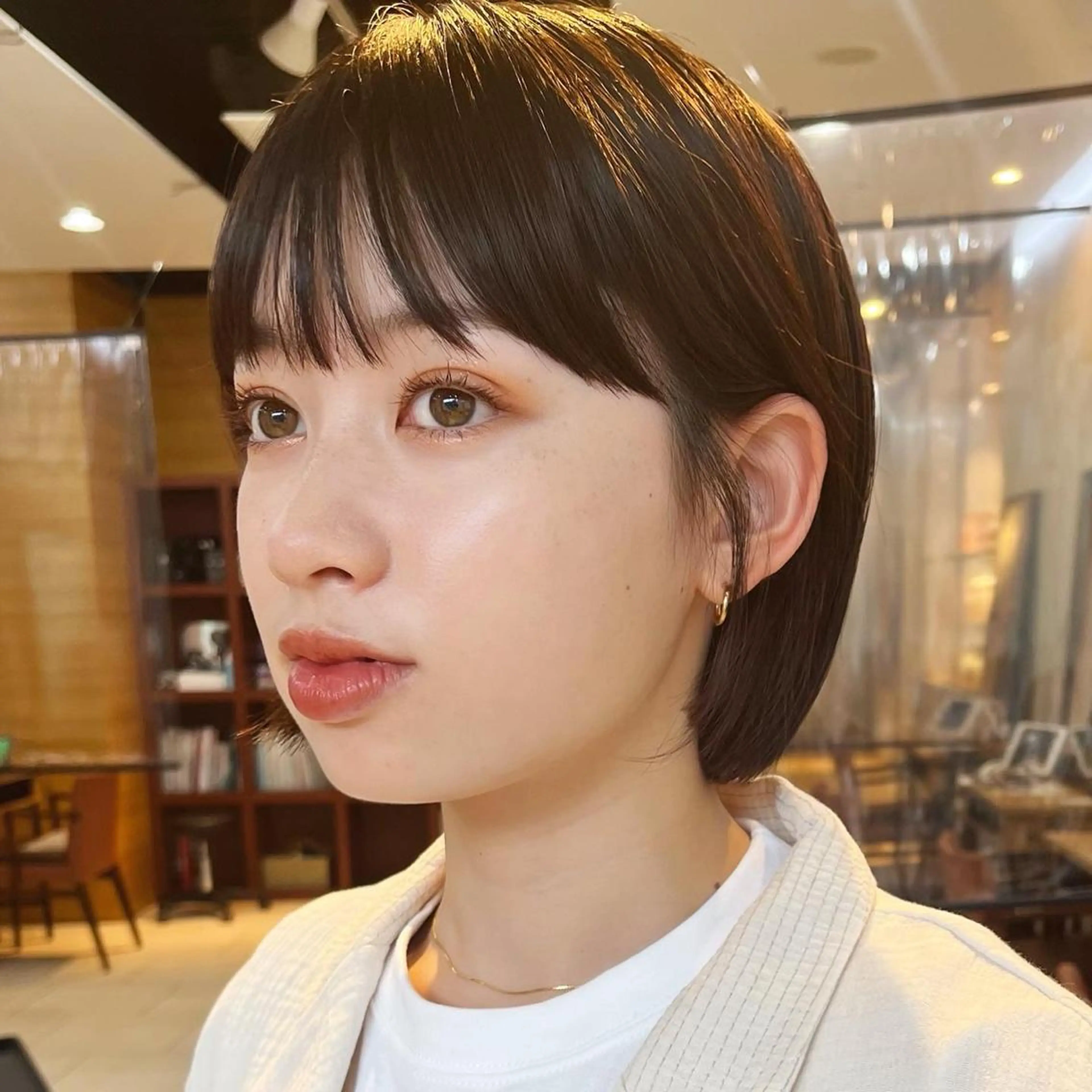 ミディアム カラー カット ヘアカラー トリートメント 🌱小顔ヘア/ボブ ミディアム/双葉🌱のヘアスタイル