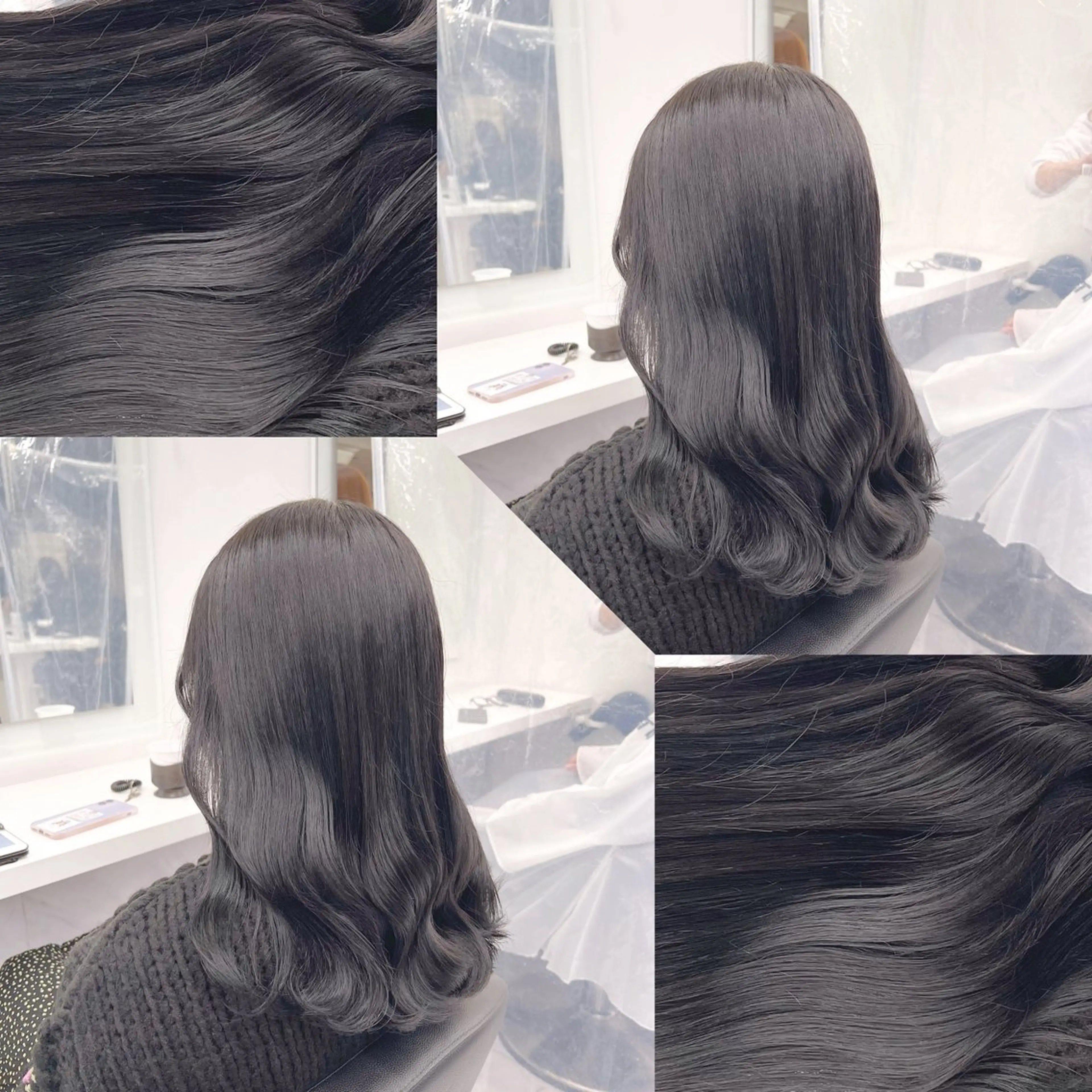 ミディアム カラー ヘアカラー トリートメント ヘッドスパ ヘアセット 韓国風ベージュ🤎 赤みなし🌿横浜🤎のヘアスタイル