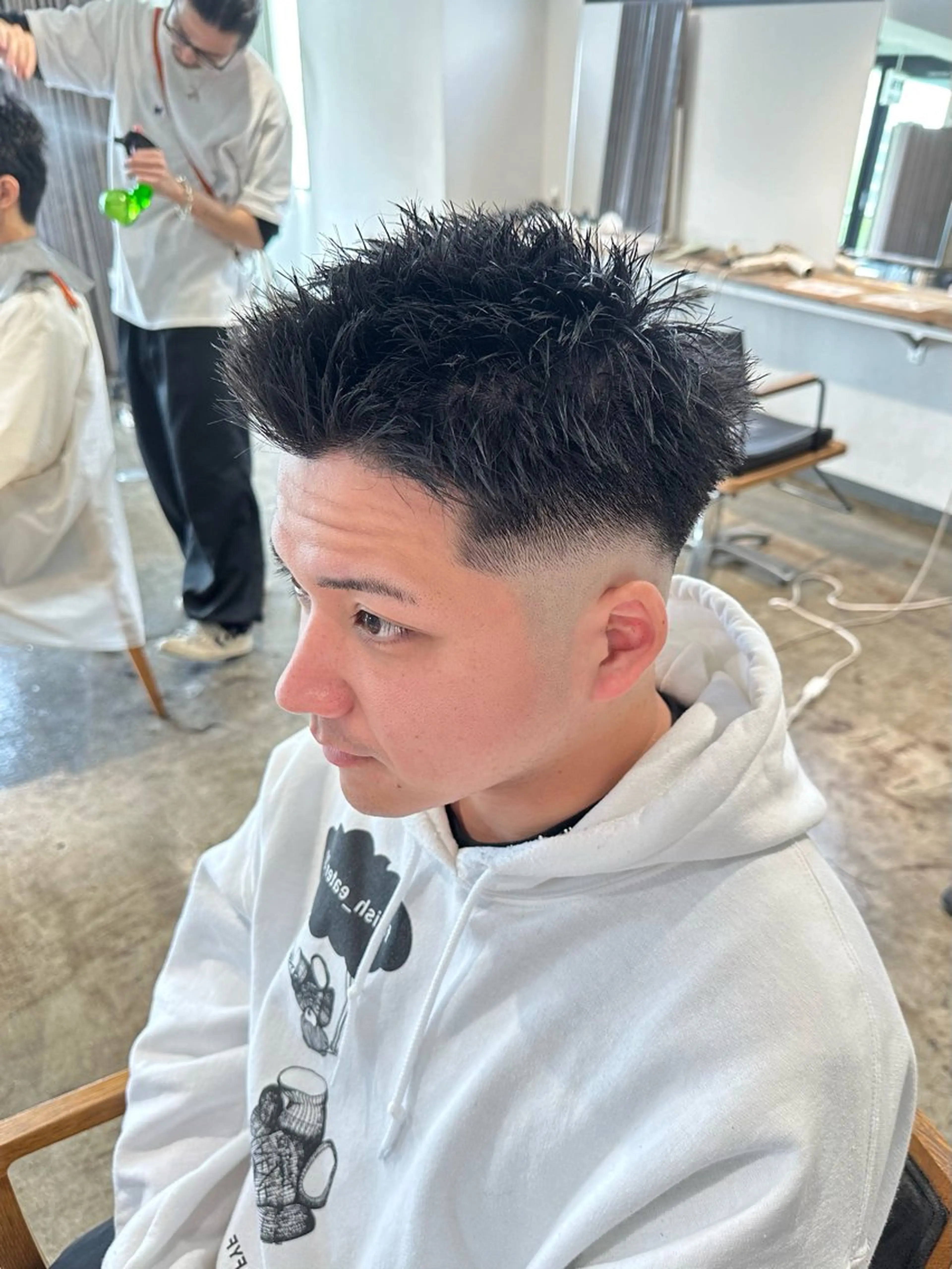 メンズ フェードカット メンズパーマ スキンフェード スパイキーショート カット 骨格補正施術/メンズ 専門美容師/YUYAのヘアスタイル