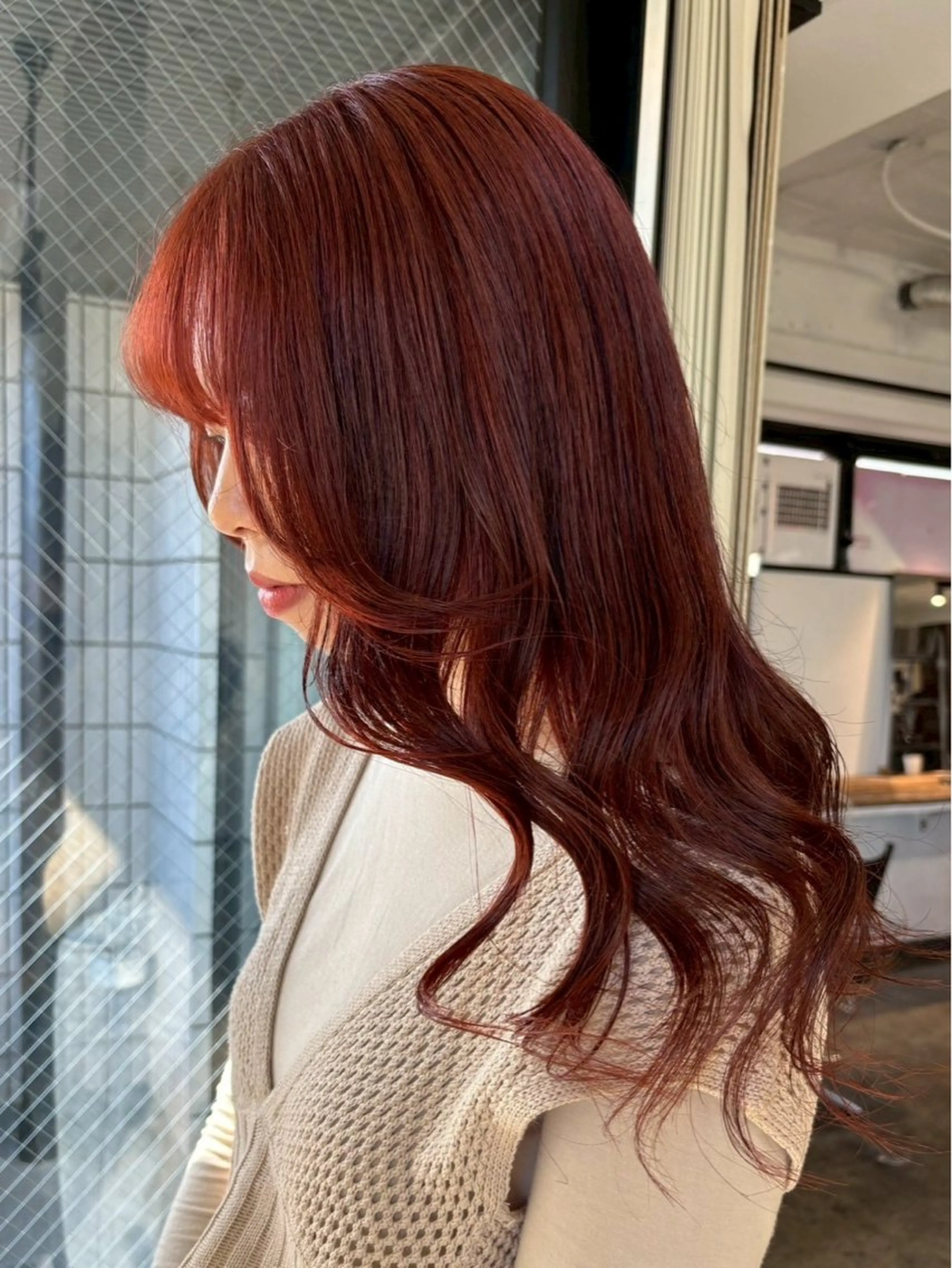 ロング カラー ベージュカラー ブリーチ ボルドーカラー ブラウンカラー カシス ヘアカラー トリートメント 🦋ダブルカラー/ 暖色カラー🥀恵佑のヘアスタイル