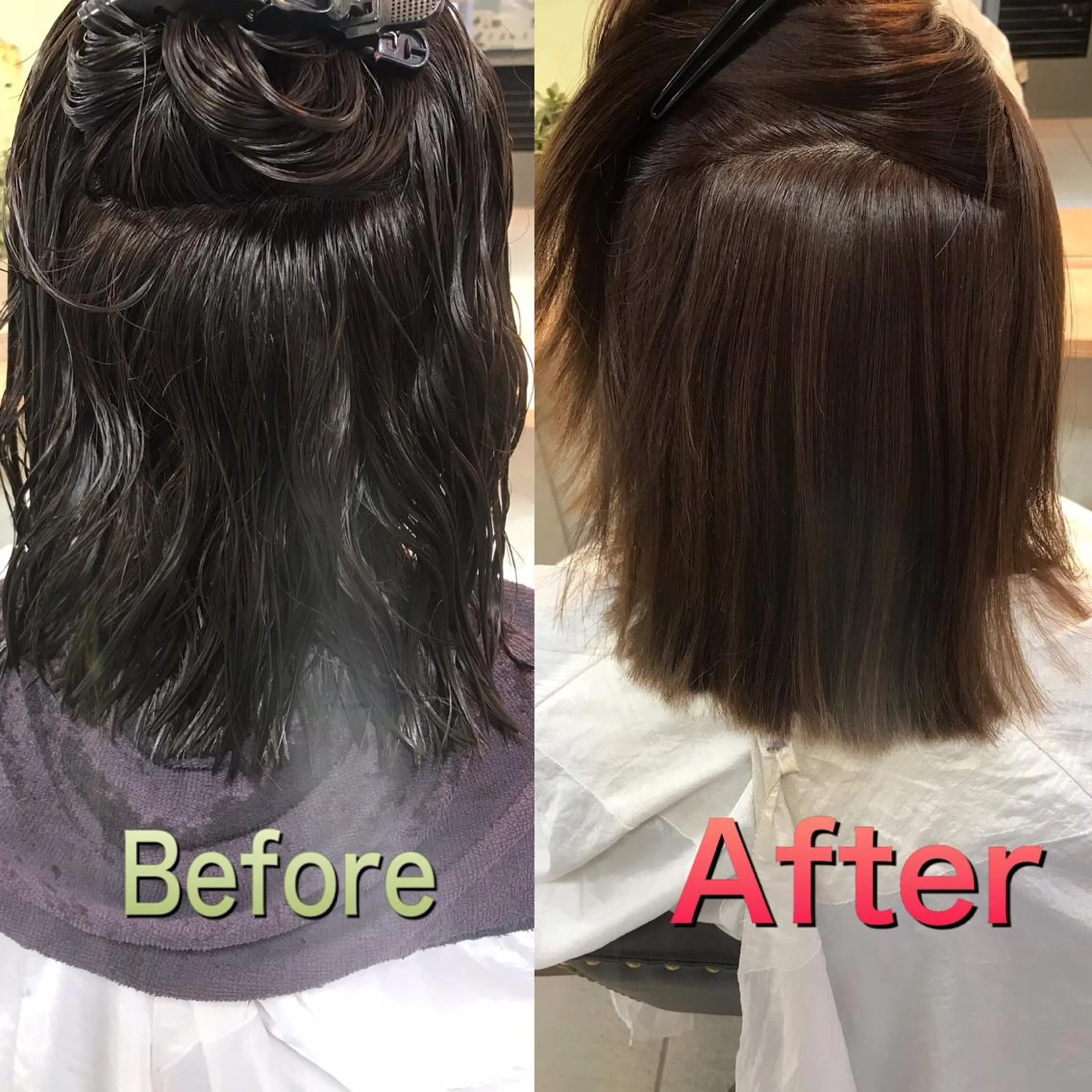 ミディアム 髪質改善ストレート/ ブリーチ／渋谷　福田のヘアスタイル