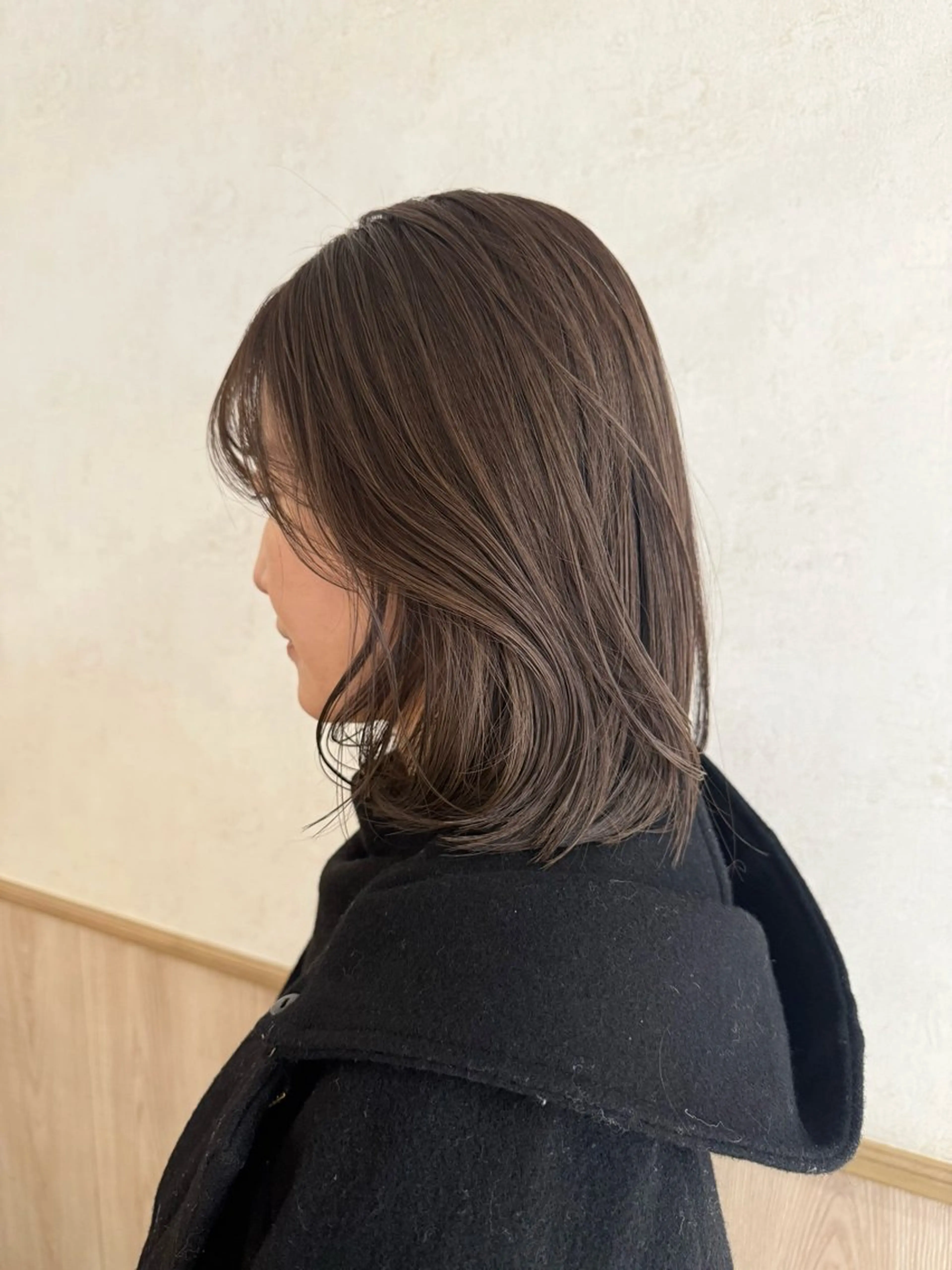 ミディアム ヘアカラー 🧶透明感カラー/ Yuzu/ベージュのヘアスタイル