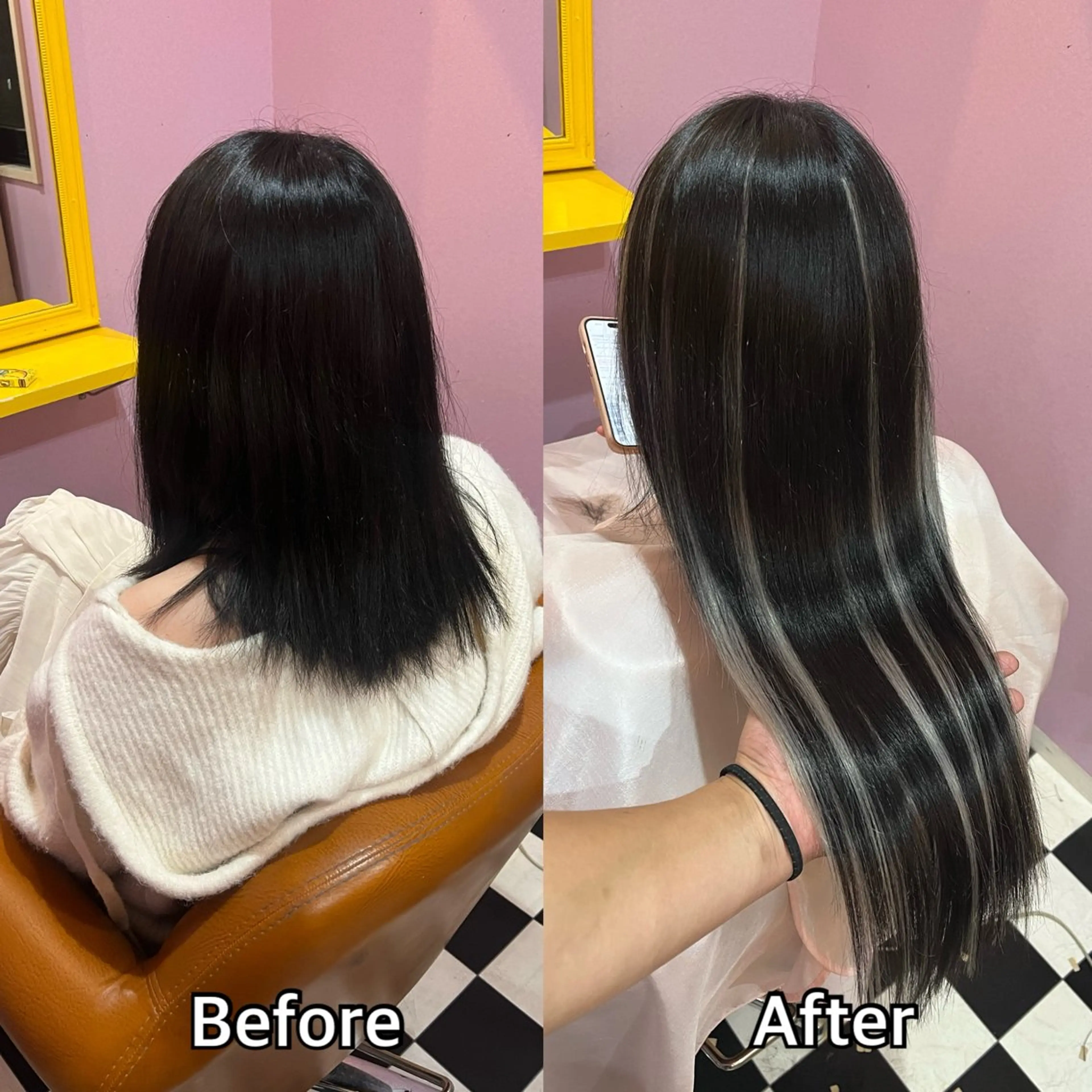 ロング エクステ シール＋ちび編み込み エクステ梅田🐨のヘアスタイル