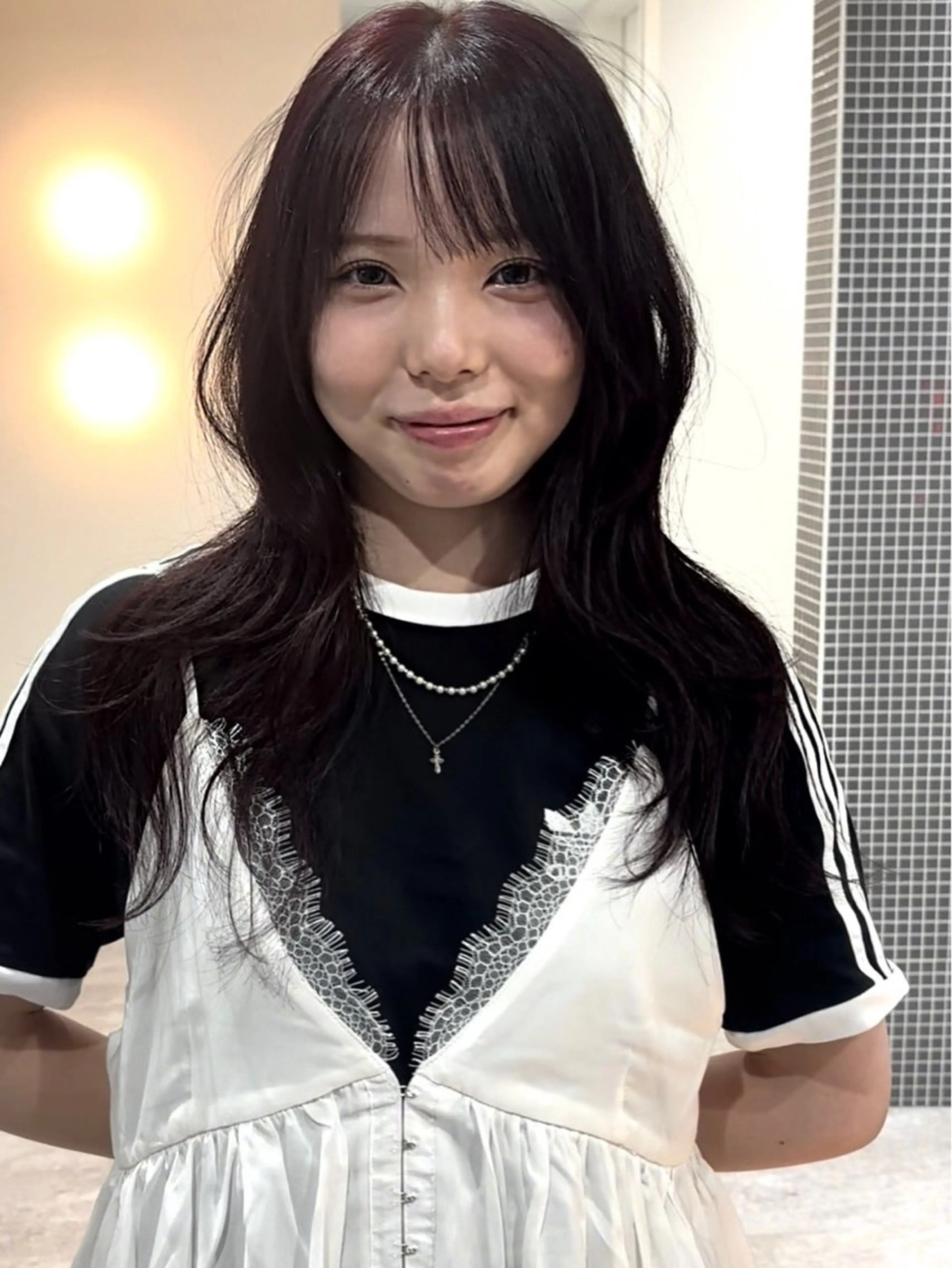 ロング ヘアカラー トリートメント ハイトーン/レイヤー 艶カラー🎀まおのヘアスタイル