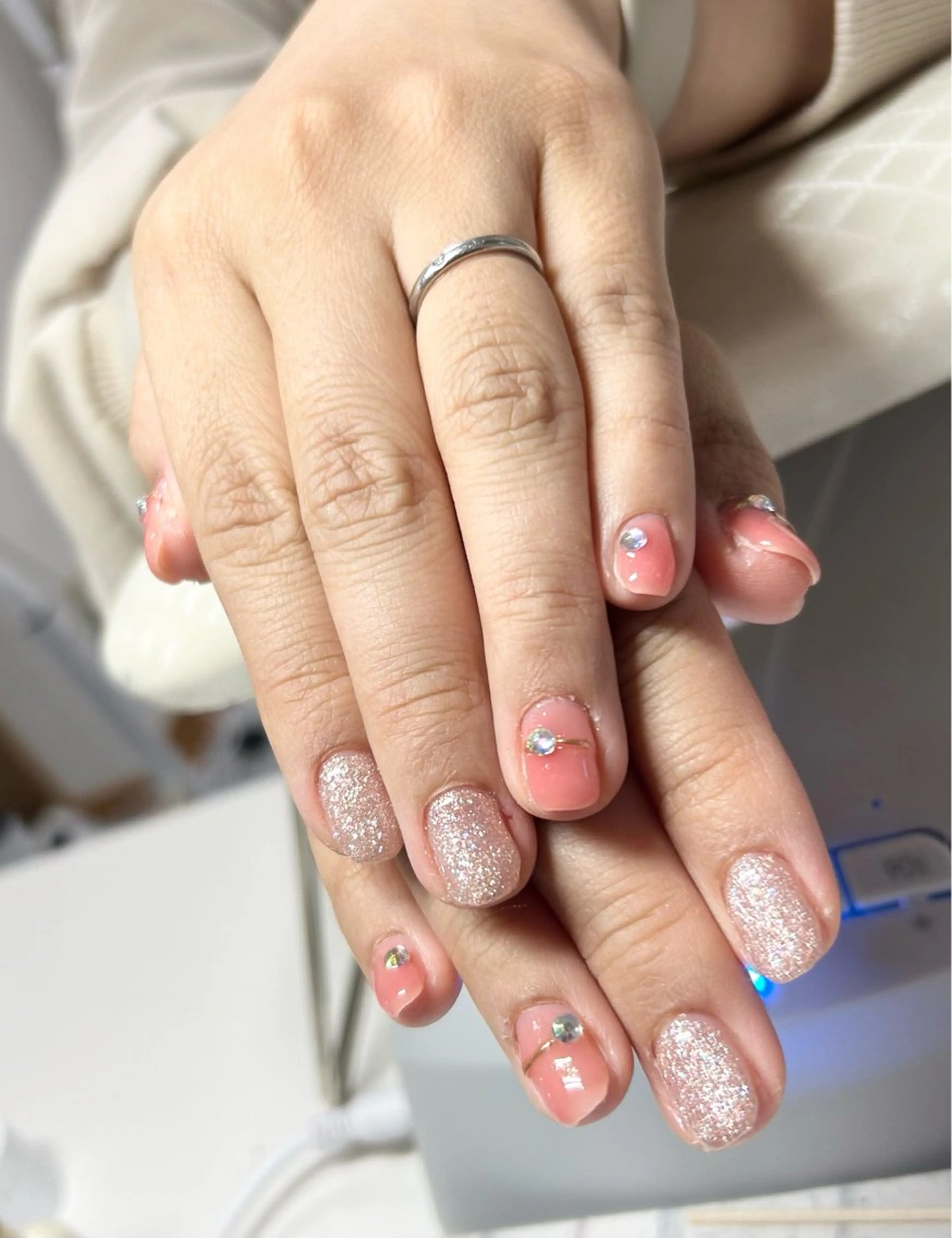 ネイル ラメ(グリッター) オフィスネイル 春ネイル ハンドネイル Salon's Dooのネイルデザイン