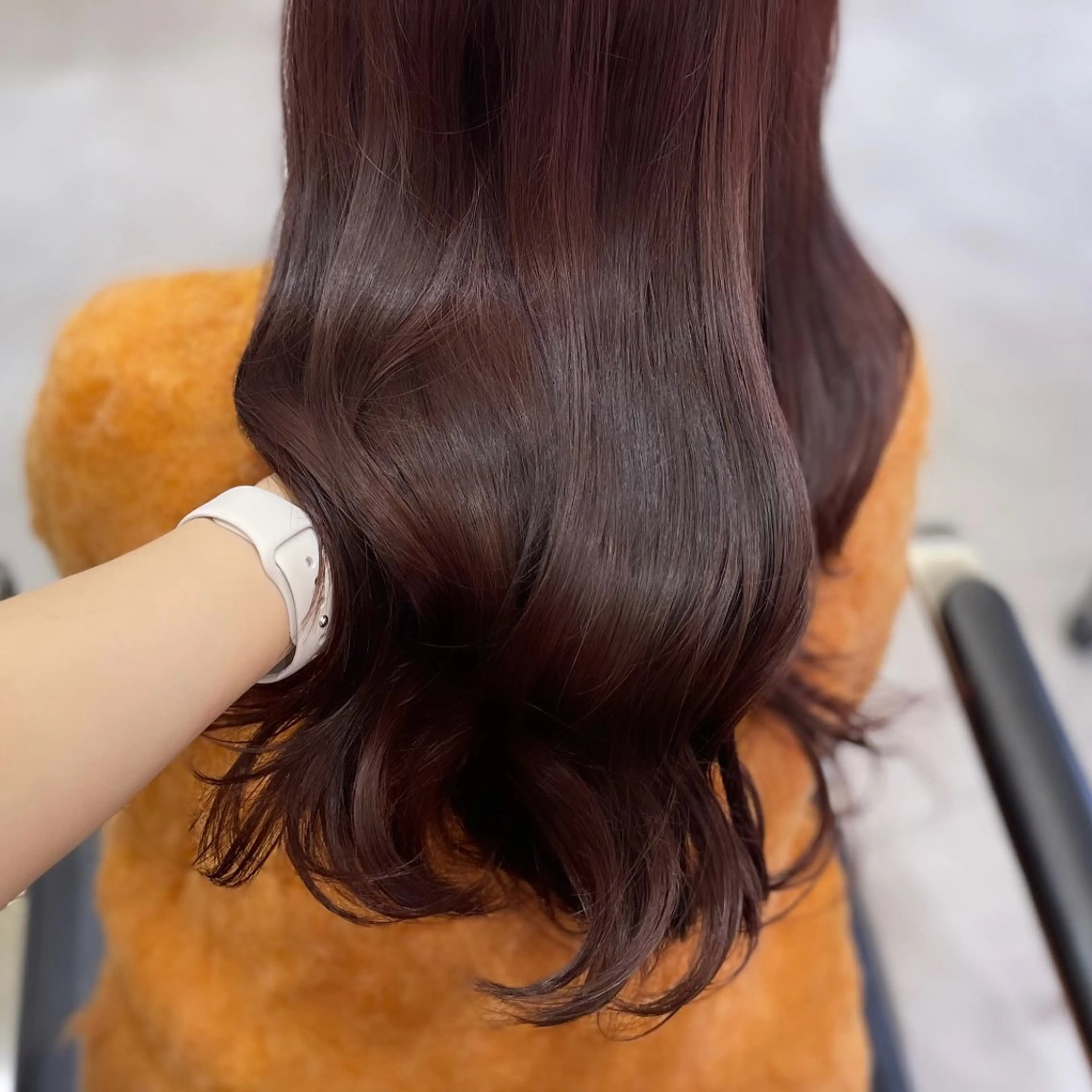 ロング カラー レッドカラー カット ヘアカラー Rui/透明感カラー 暖色/レイヤーカットのヘアスタイル