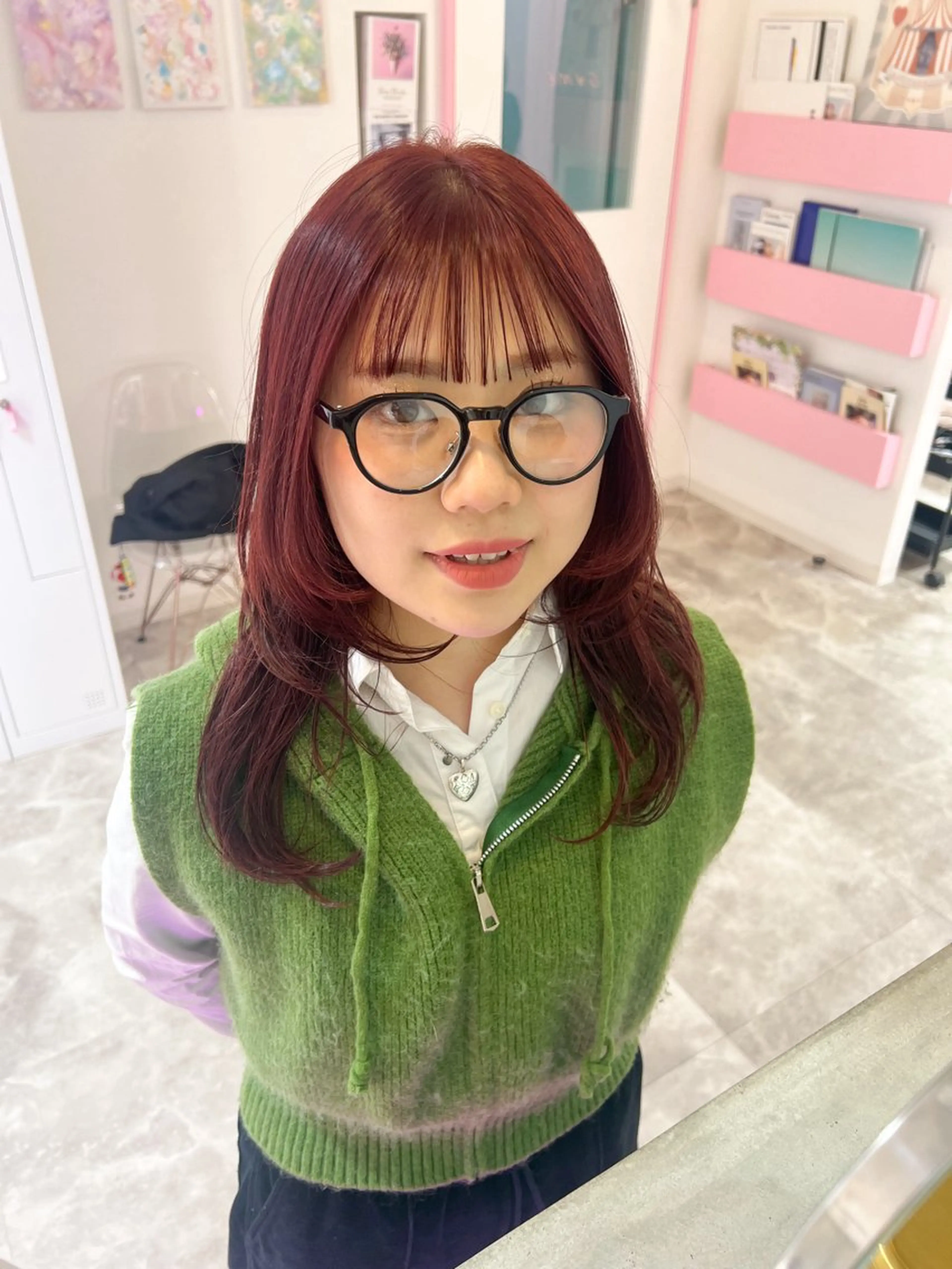 セミロング カラー ヘアカラー トリートメント 🎀ダブルカラー/ ピンク×ガーリー🎀のヘアスタイル