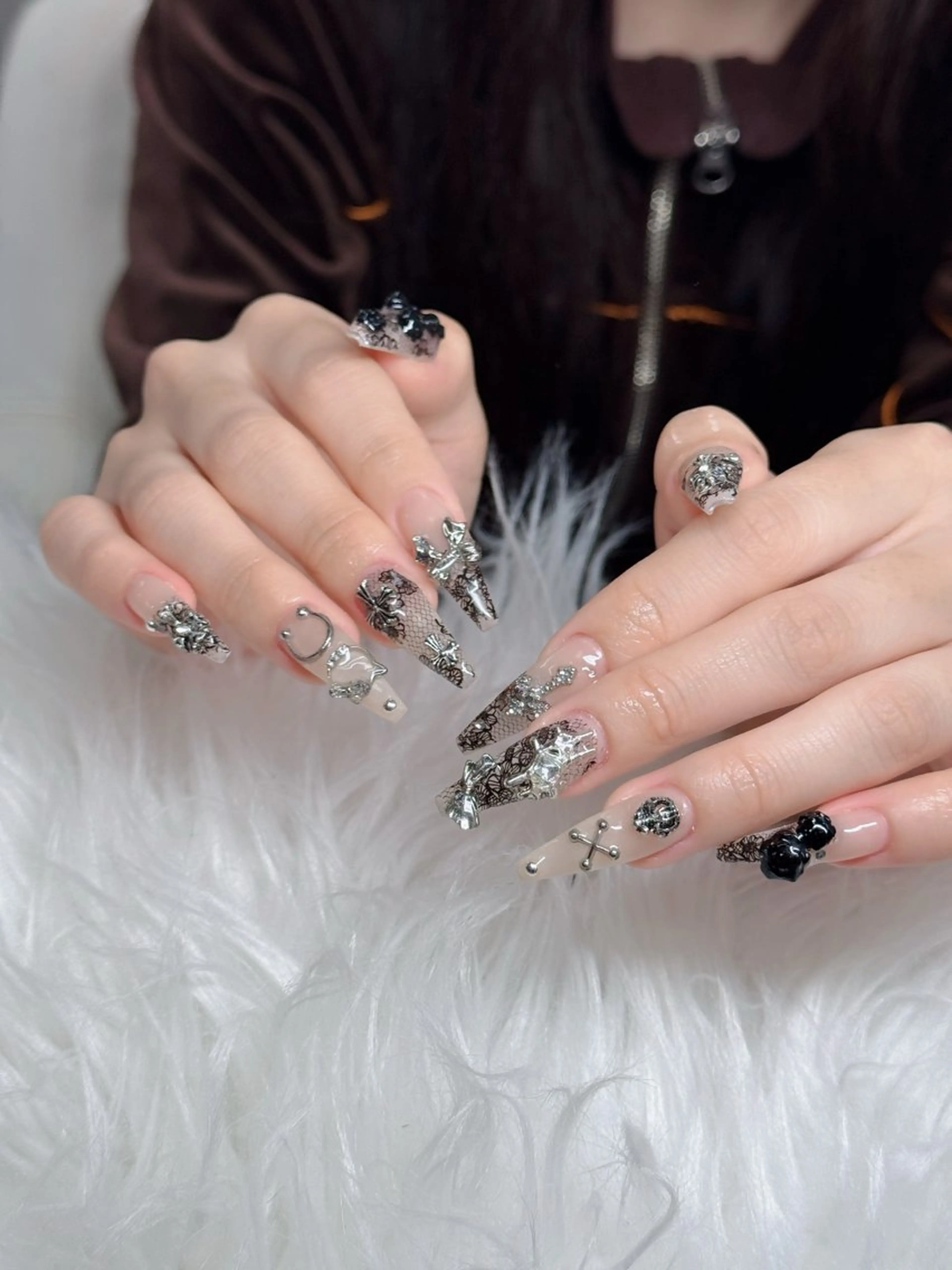 ネイル フットネイル フレンチネイル グラデーション 韓国ネイル ロングネイル ハンドネイル Hani Nail Salonのネイルデザイン