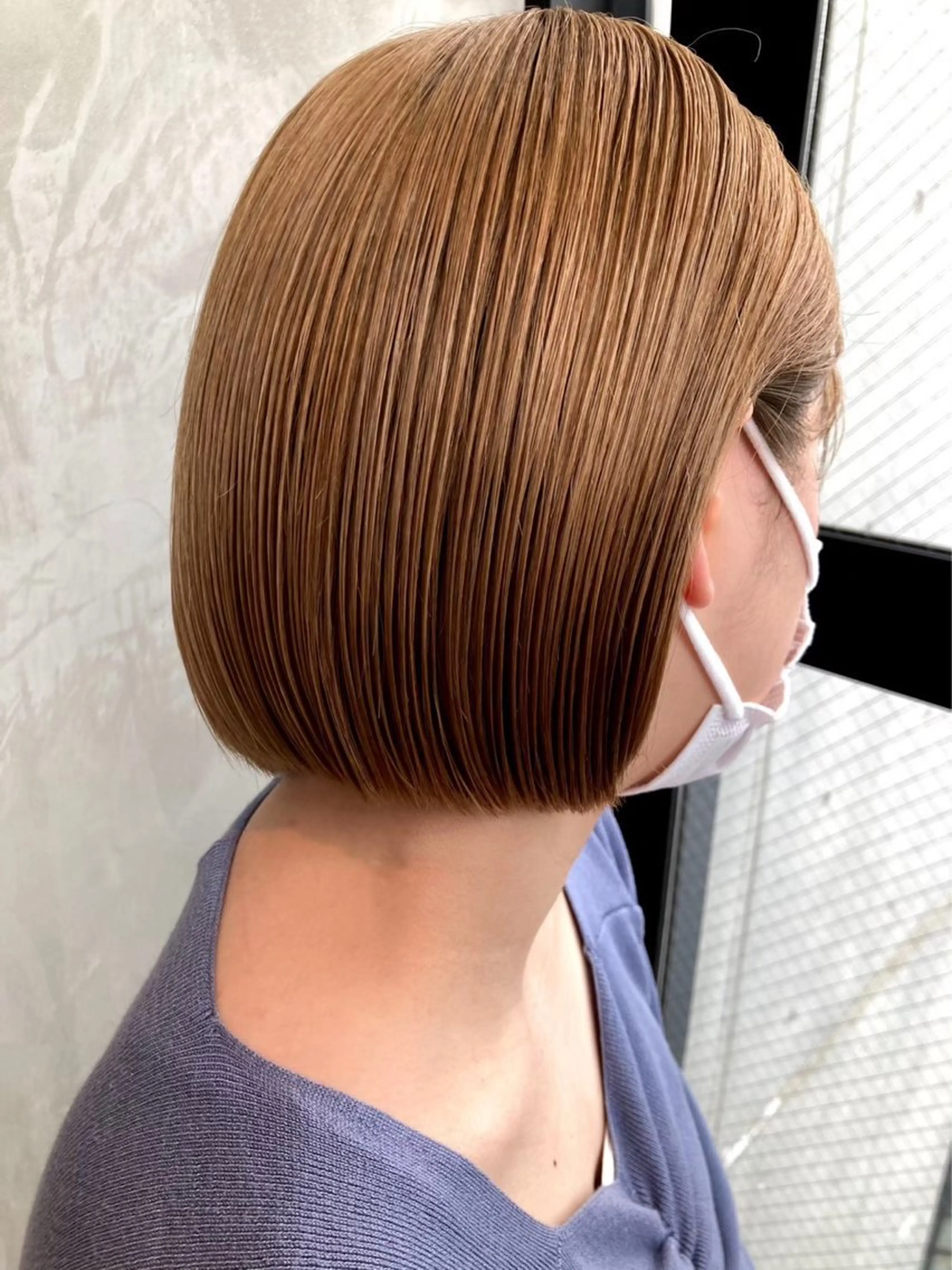 ショート カラー ハイトーンカラー ボブ 渋谷/レイヤーボブ・ 韓国ボブ特化/楓のヘアスタイル