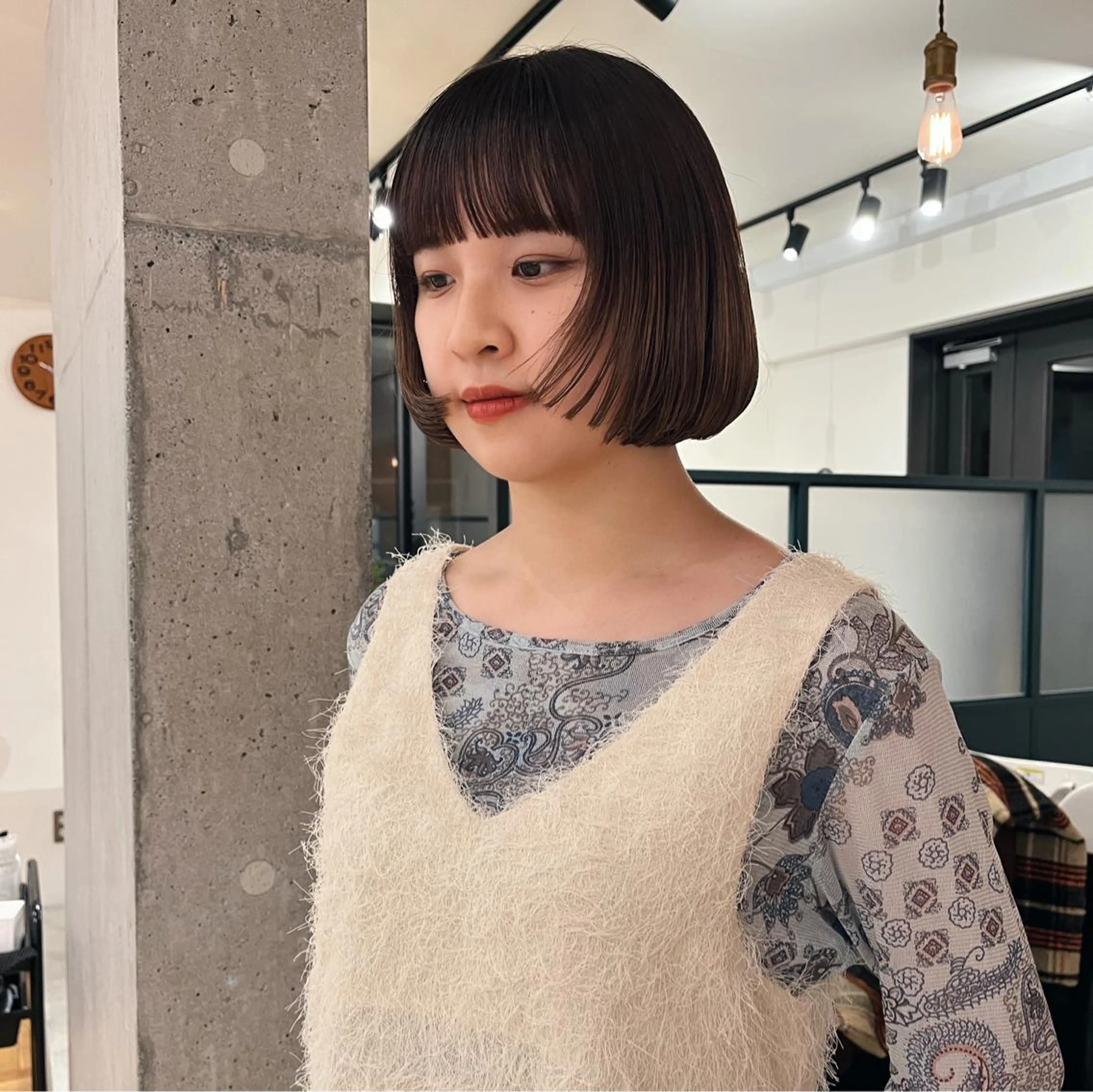 ショート ボブ 暖色/パーマ 🌼クニトウメイのヘアスタイル