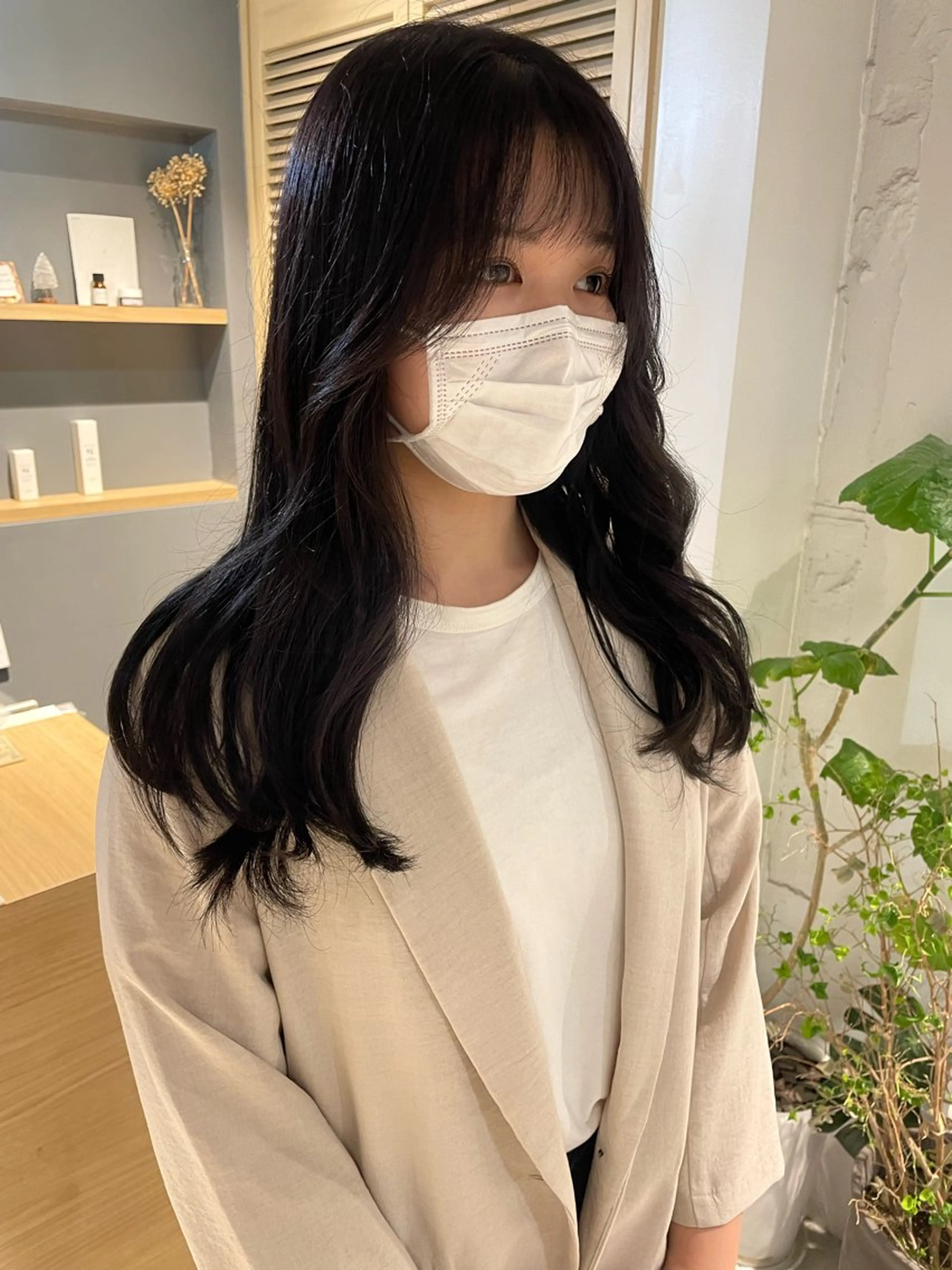 セミロング カラー カット ヘアカラー トリートメント 🩰オリーブ/ ベージュ松本咲花🩰のヘアスタイル