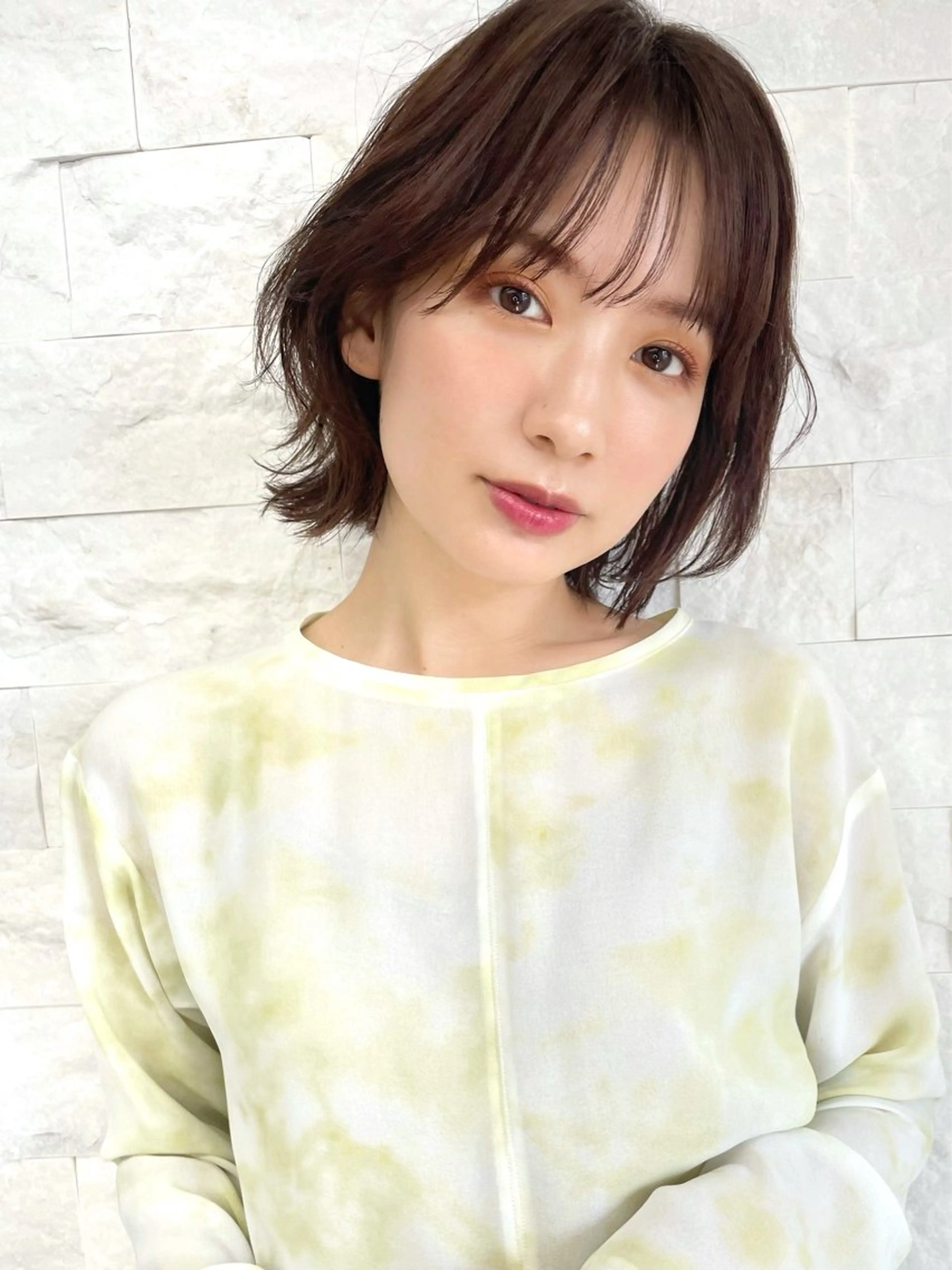 ショート ボブレイヤー ボブ くびれヘア 顔周りカット 韓国風ヘア カット 縮毛矯正 結べるレイヤーボブ くびれLady表参道のヘアスタイル