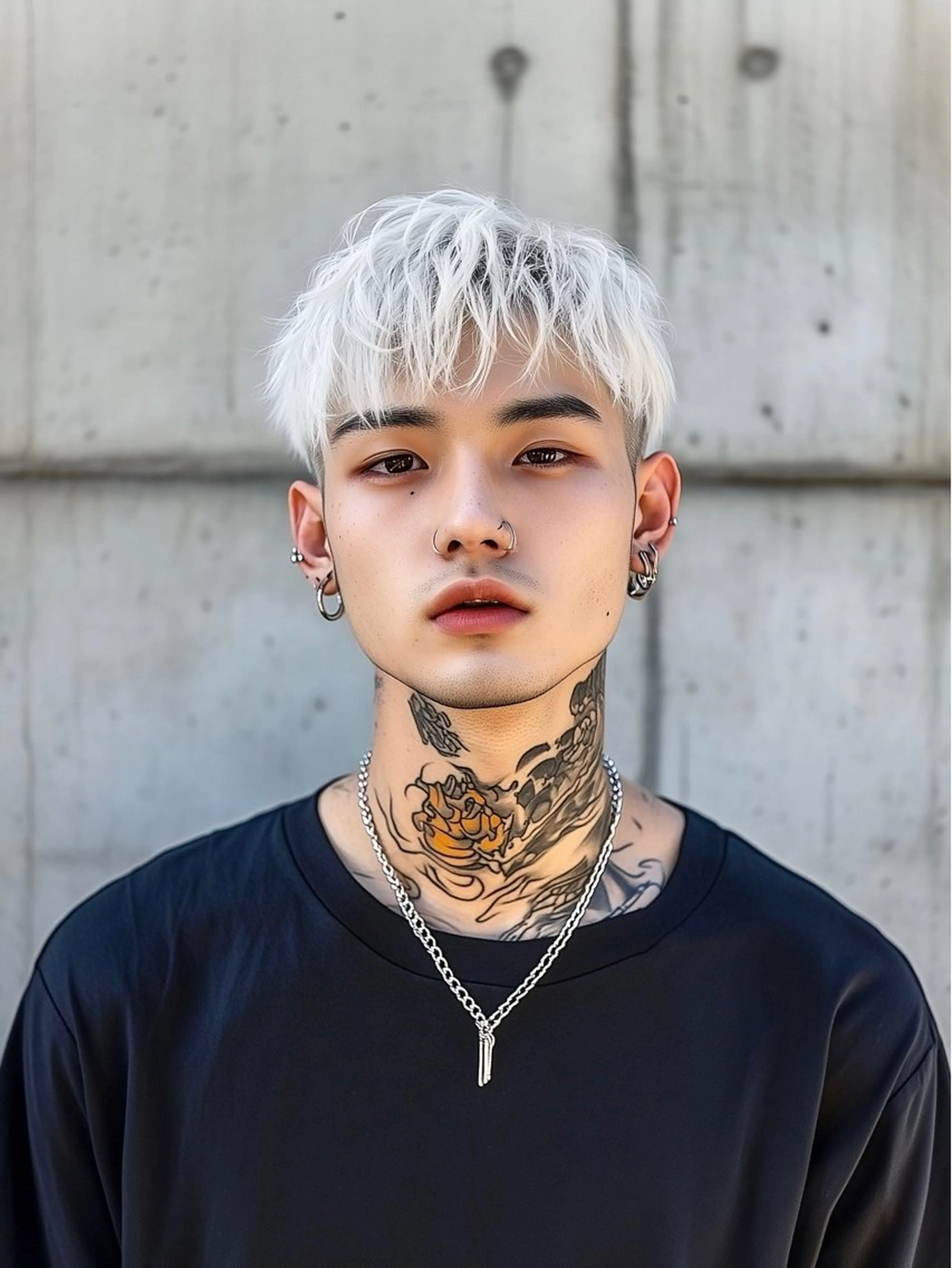 ショート パーマ メンズ メンズハイトーン メンズバレイヤージュのヘアスタイル